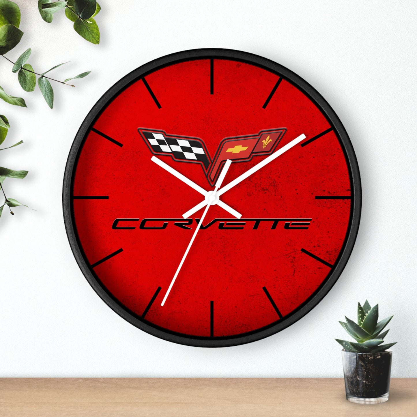 Corvette C6 Wall Clock, Racing Home Decor, Gift for Him, Man Cave Clock, Corvette Merchandise, Mancave Gift, Clocks