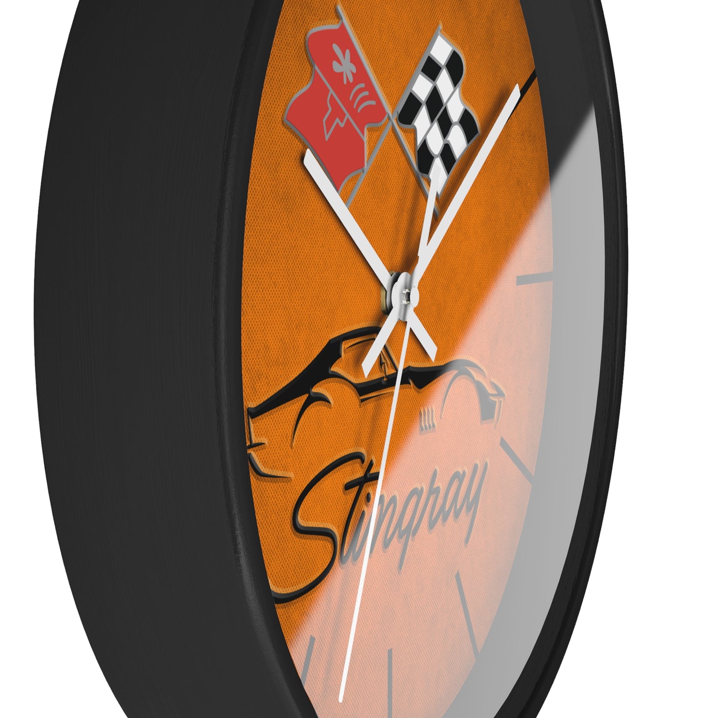 Corvette C3 Stingray Illustrated Wall Clock, Racing Home Decor, Gift for Him, Man Cave Clock, Corvette Merchandise, Mancave Gift, Clocks