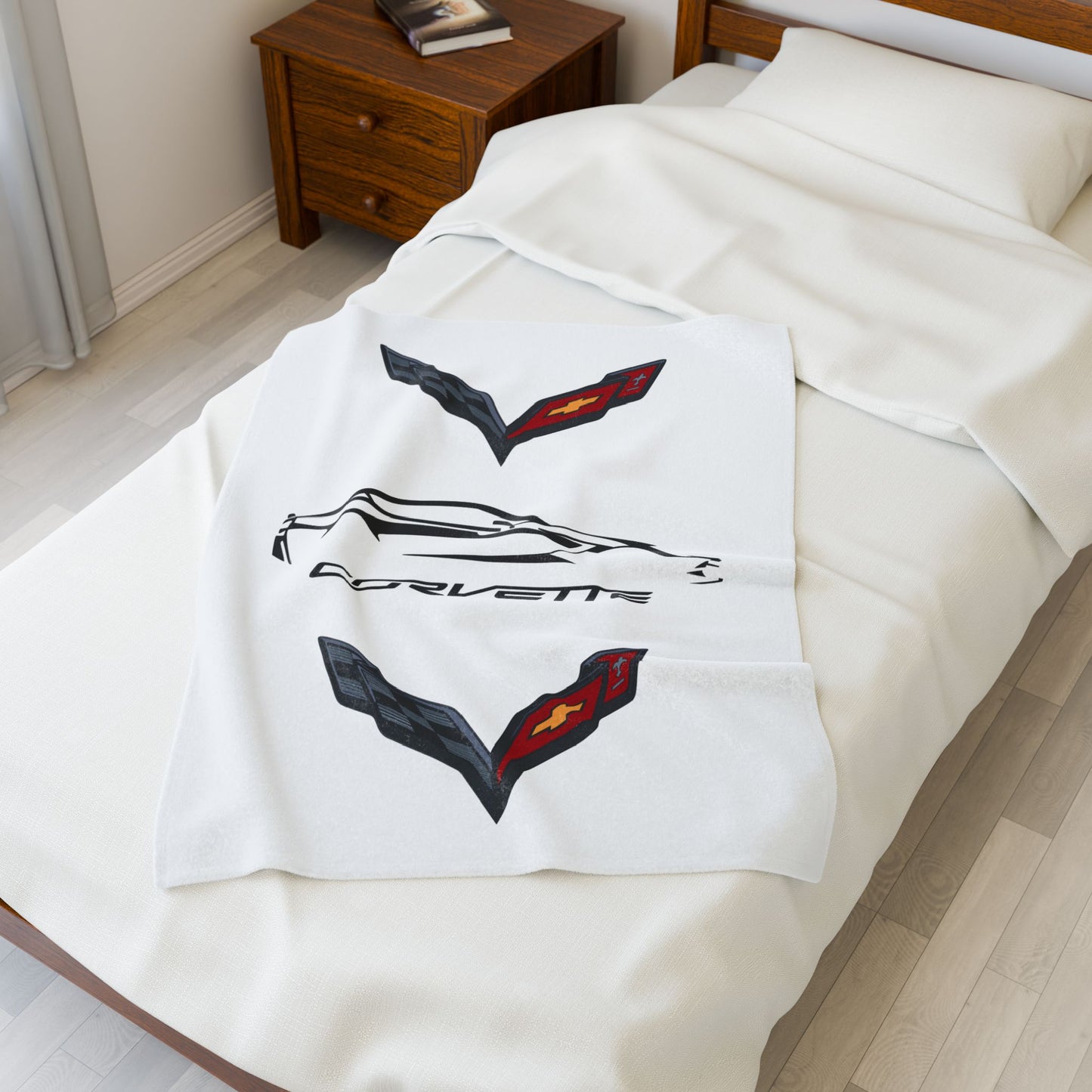 Corvette C7 Blanket, C7 Logo, Soft Blankets, Corvette Logo, Velveteen Blanket, Car Guy Gifts, Car Girl Gifts