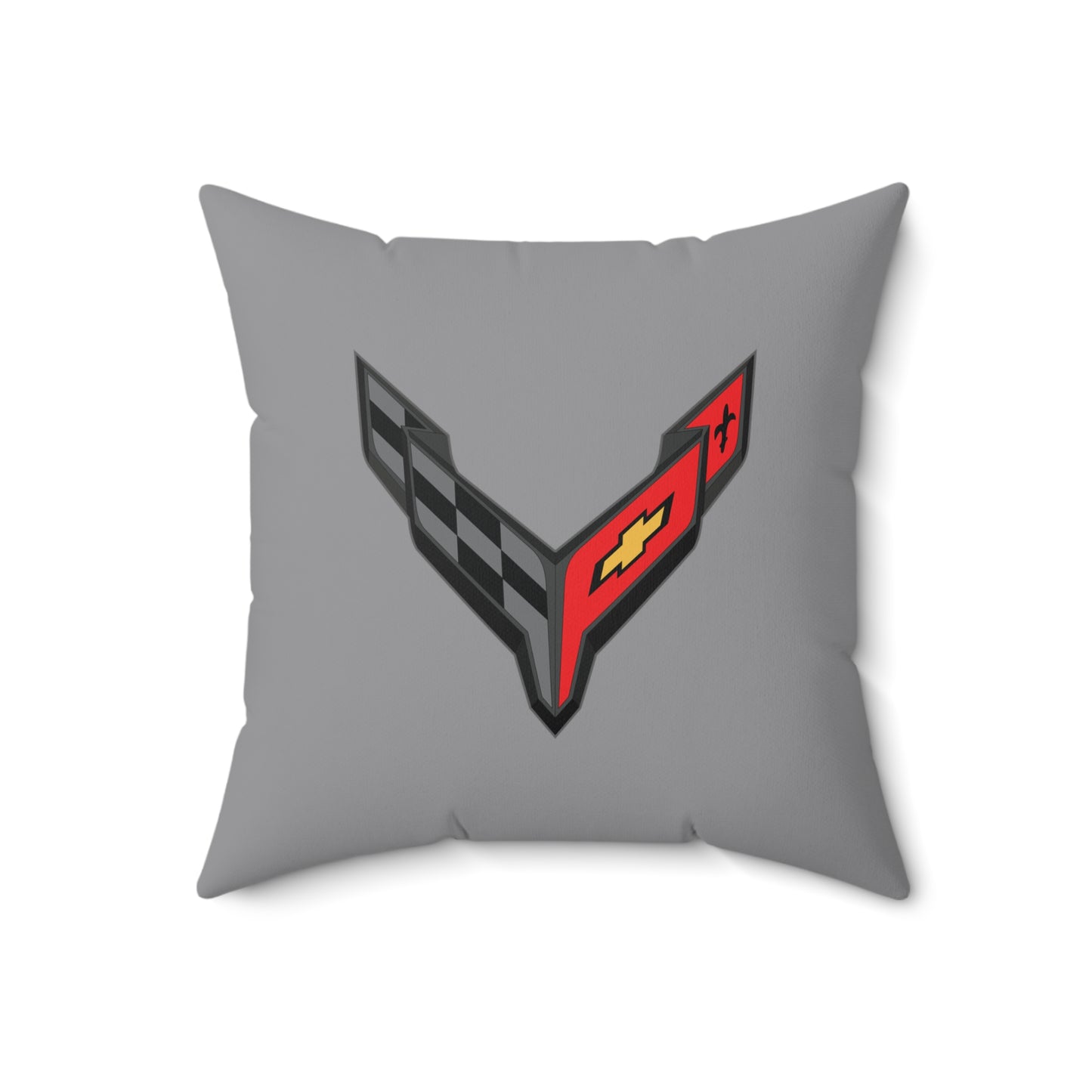 Corvette C8 Throw Pillow, Home Accessories, Mancave Decor, Man Cave, Square Pillow, Polyester, Couch and Bedding, C8 Logo, C8 Emblem