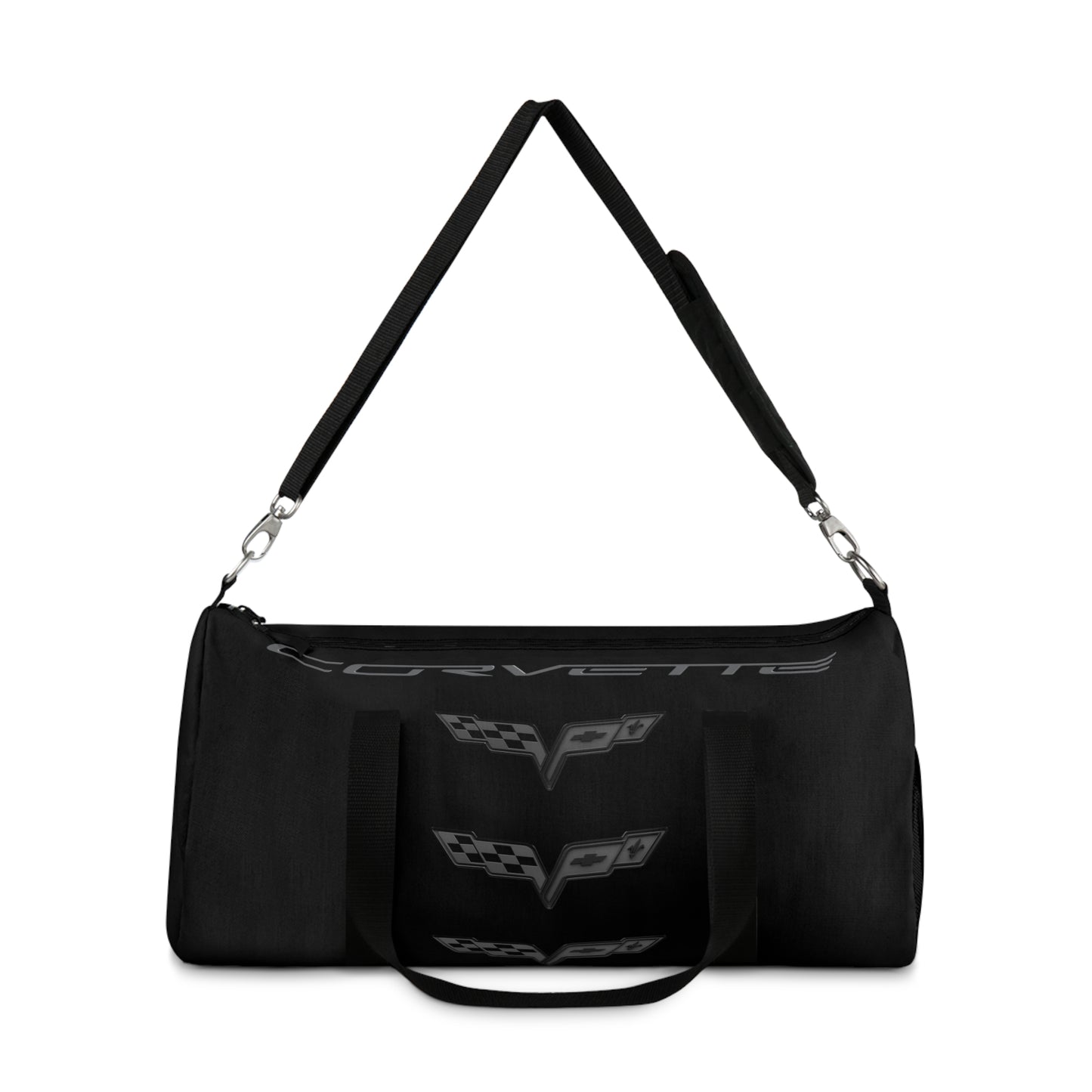 Blackout Corvette Duffel Bag, C6 Logo, Gym Bag, Travel Bag, Gifts for Car Guys, Gifts for Car Girls, Corvette Merch, Overnight Duffel