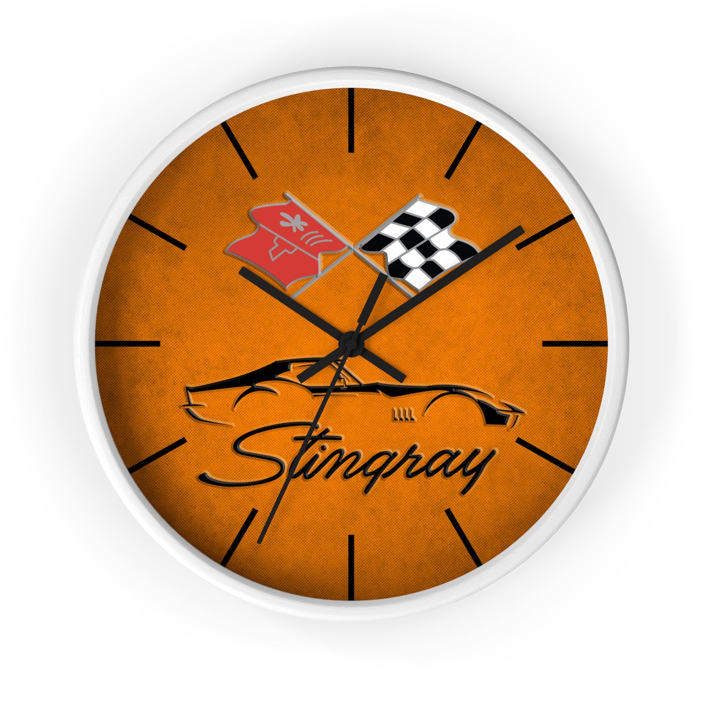 Corvette C3 Stingray Illustrated Wall Clock, Racing Home Decor, Gift for Him, Man Cave Clock, Corvette Merchandise, Mancave Gift, Clocks