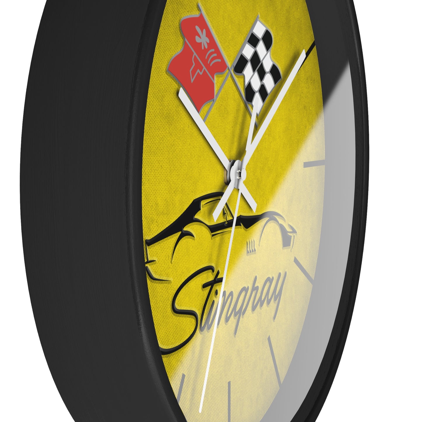 Corvette C3 Stingray Illustrated Wall Clock, Racing Home Decor, Gift for Him, Man Cave Clock, Corvette Merchandise, Mancave Gift, Clocks