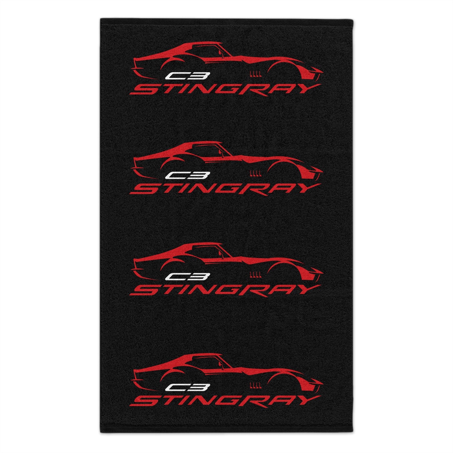 Corvette Stingray Beach Towel, Corvette Gifts, Car Enthusiast Towel, Quick-Dry Towel, Corvette Logo, White Towel, Car Guy Gifts