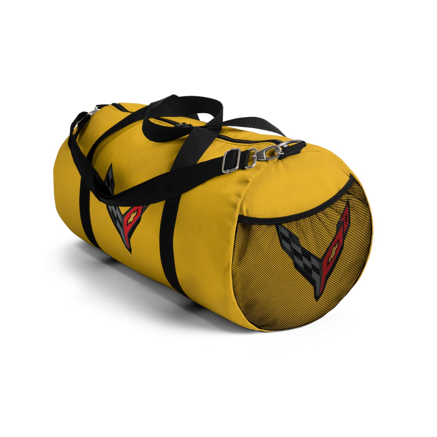 Gold Corvette Duffel Bag, C8 Logo, Gym Bag, Travel Bag, Gifts for Car Guys, Gifts for Car Girls, Corvette Merch, Overnight Duffel