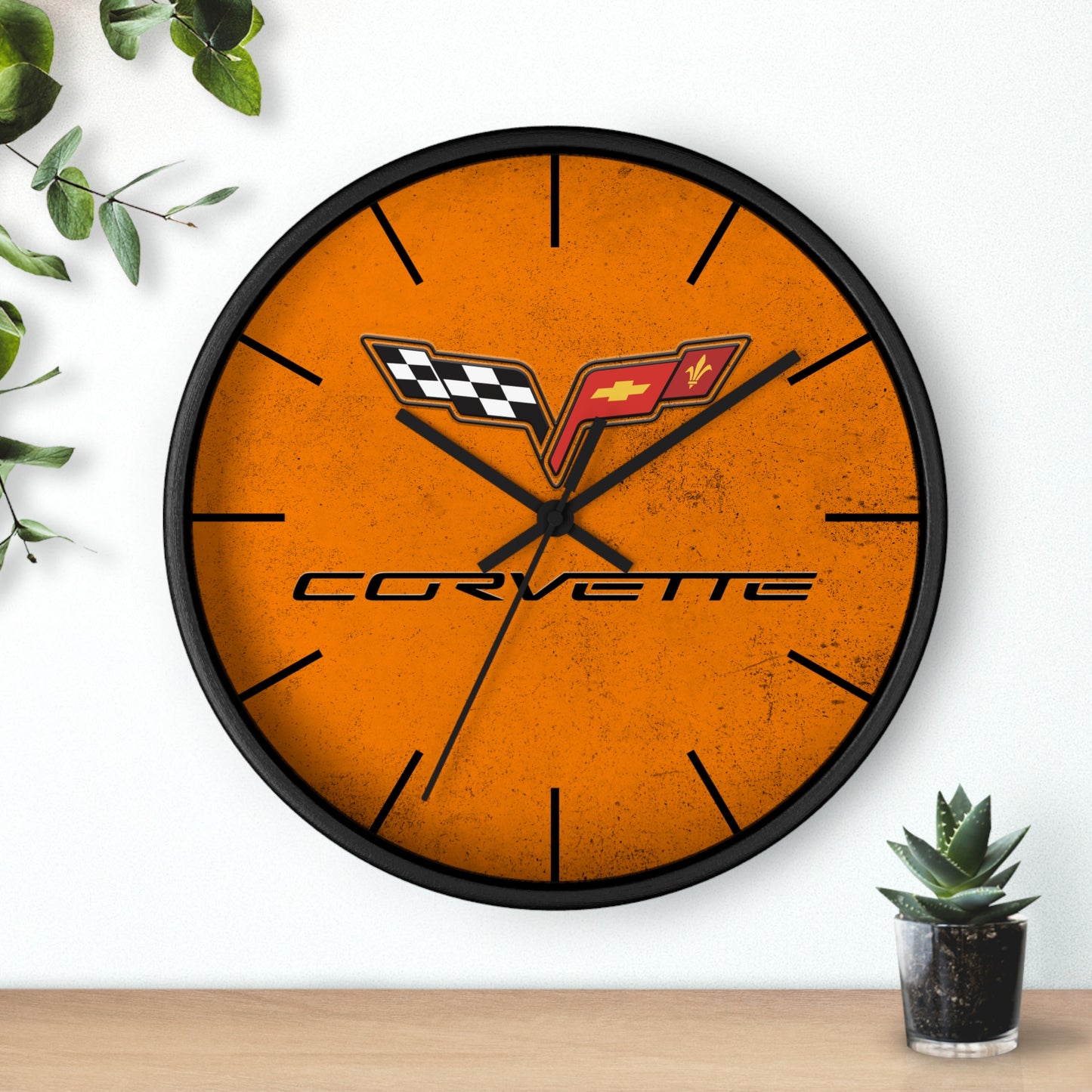 Corvette C6 Wall Clock, Racing Home Decor, Gift for Him, Man Cave Clock, Corvette Merchandise, Mancave Gift, Clocks
