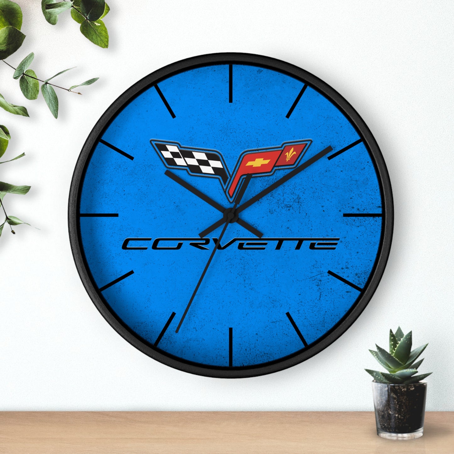 Corvette C6 Wall Clock, Racing Home Decor, Gift for Him, Man Cave Clock, Corvette Merchandise, Mancave Gift, Clocks