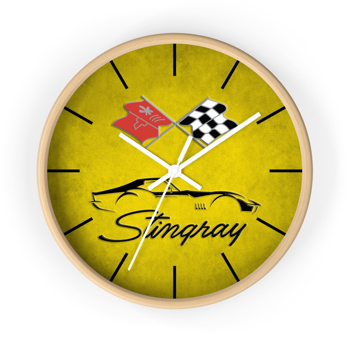 Corvette C3 Stingray Illustrated Wall Clock, Racing Home Decor, Gift for Him, Man Cave Clock, Corvette Merchandise, Mancave Gift, Clocks