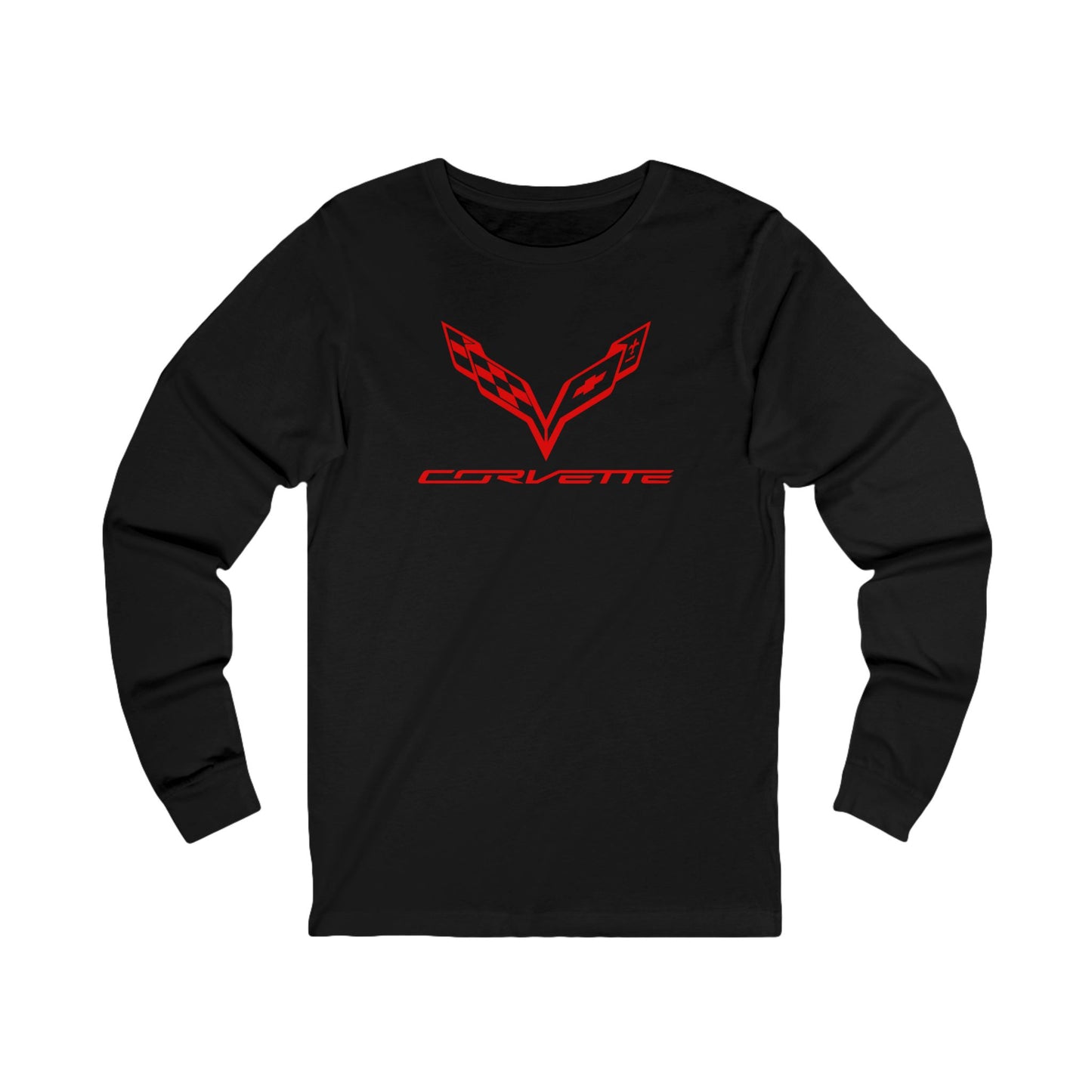 Unisex Corvette Red C7 Long Sleeve Tee, Graphic T-Shirt, Gift for Him, Gift for Her, Bella+Canvas, Soft Shirt
