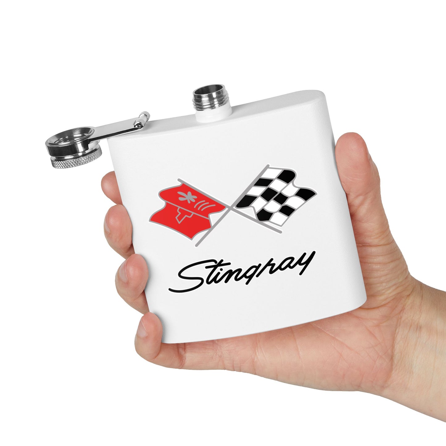 Corvette Flask, C3 Corvette Gifts, Car Enthusiast Hip Flask, 6oz Stainless Steel, Corvette Accessories, Pocket Flask, Gift for Car Guys