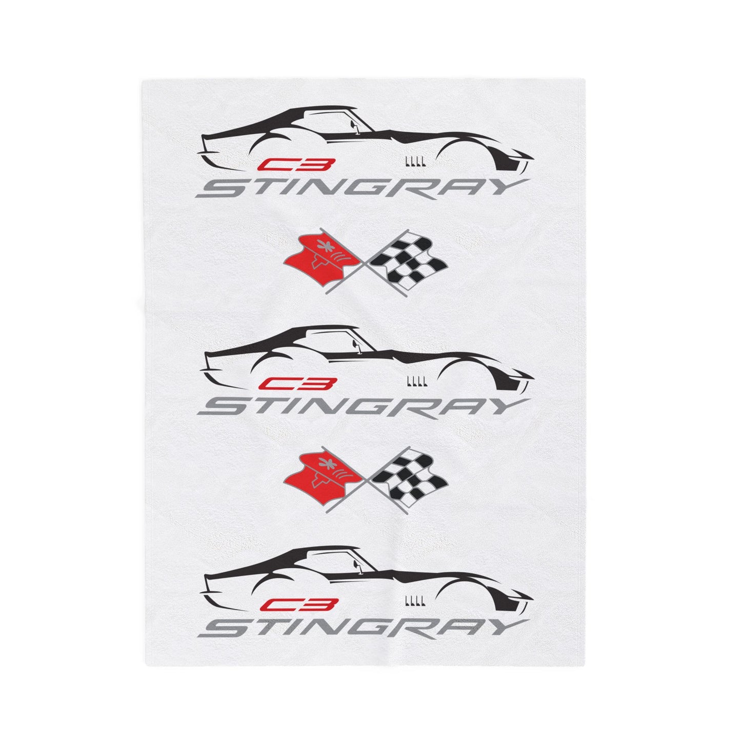 Corvette C3 Stingray White Blanket, Stingray Corvette Gifts, Soft Blankets, Corvette Logo, Velveteen Blanket, Car Guy Gifts, Car Girl Gifts