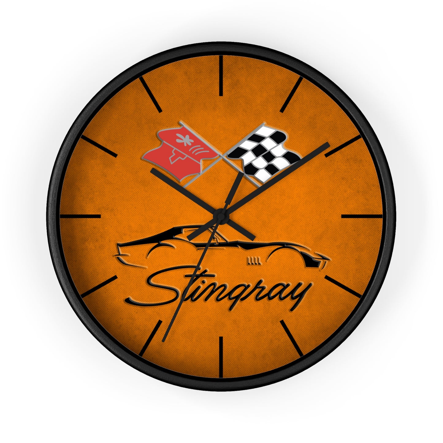 Corvette C3 Stingray Illustrated Wall Clock, Racing Home Decor, Gift for Him, Man Cave Clock, Corvette Merchandise, Mancave Gift, Clocks