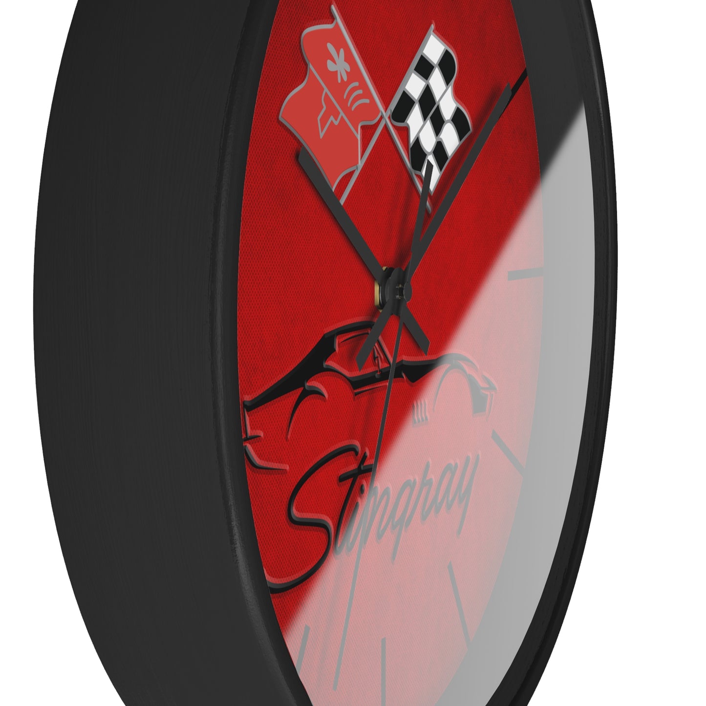 Corvette C3 Stingray Illustrated Wall Clock, Racing Home Decor, Gift for Him, Man Cave Clock, Corvette Merchandise, Mancave Gift, Clocks
