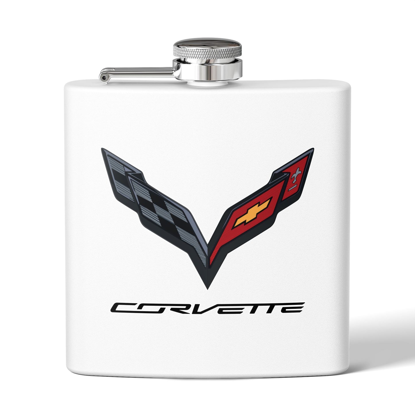 Corvette Flask, C7 Corvette Gifts, Car Enthusiast Hip Flask, 6oz Stainless Steel, Corvette Accessories, Pocket Flask, Gift for Car Guys