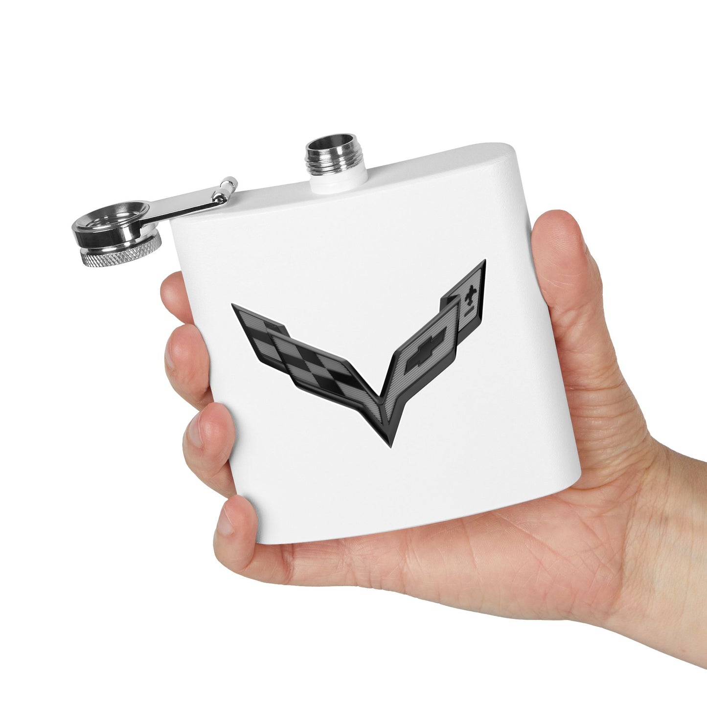 Corvette Flask, C7 Corvette Gifts, Car Enthusiast Hip Flask, 6oz Stainless Steel, Corvette Accessories, Pocket Flask, Gift for Car Guys