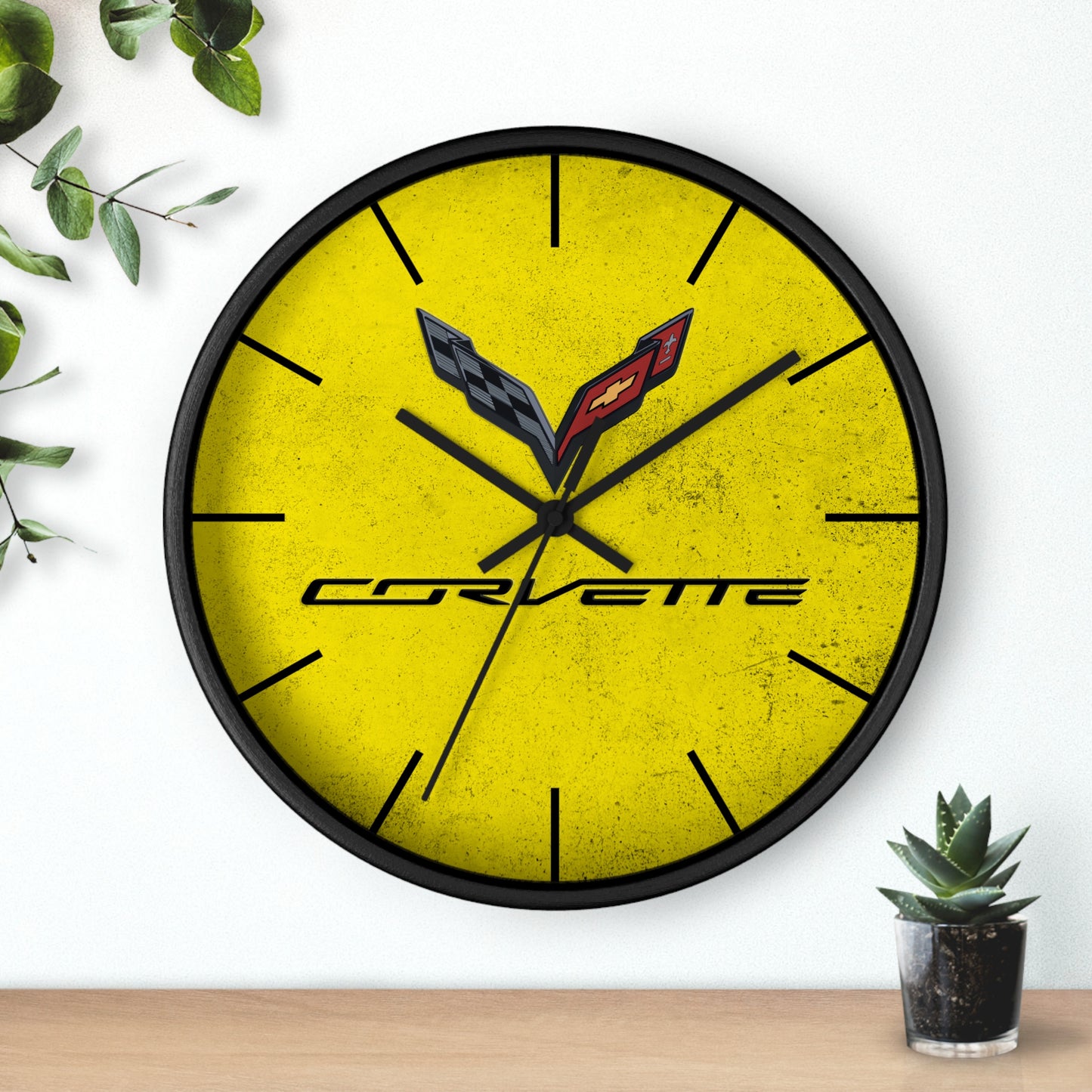 Corvette C7 Wall Clock, Racing Home Decor, Gift for Him, Man Cave Clock, Corvette Merchandise, Mancave Gift, Clocks