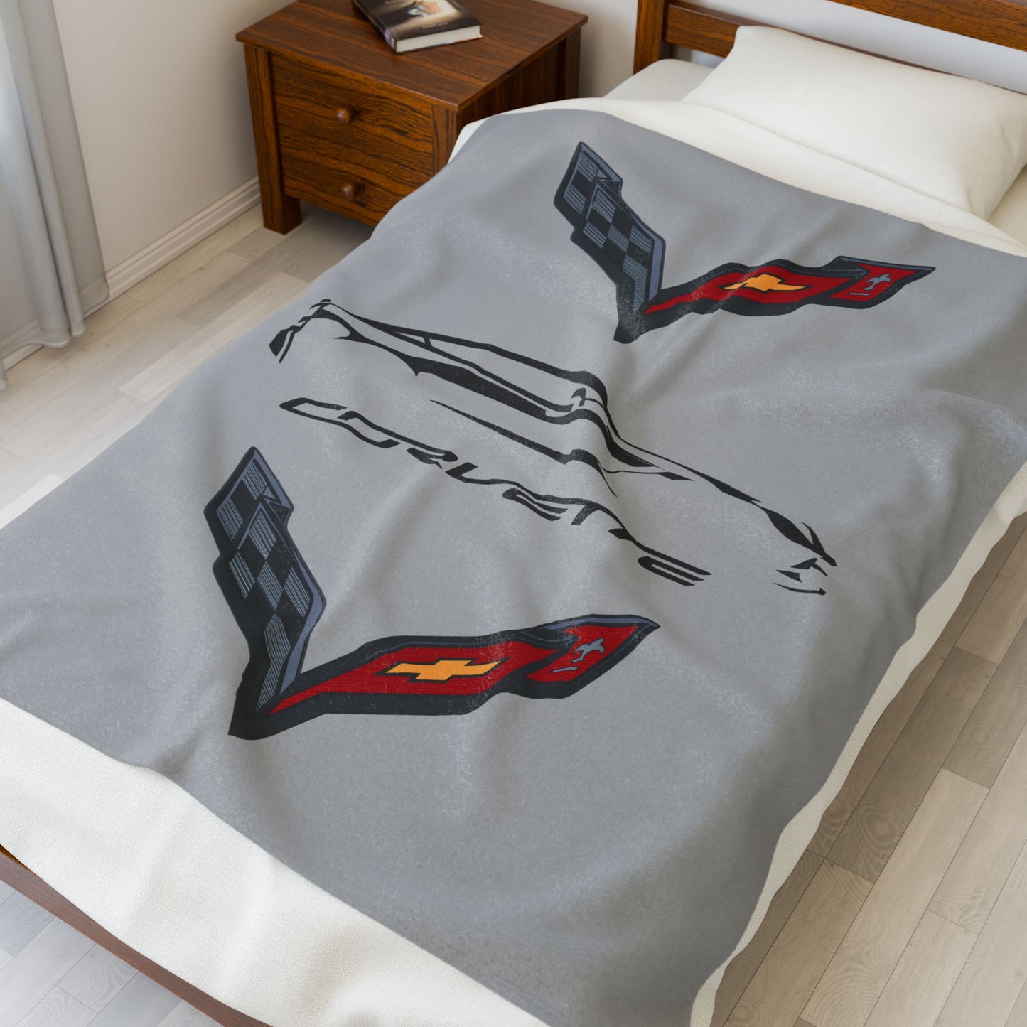 C7 Blanket, C7 Logo, Soft Blankets, Corvette Logo, Velveteen Blanket, Car Guy Gifts, Car Girl Gifts