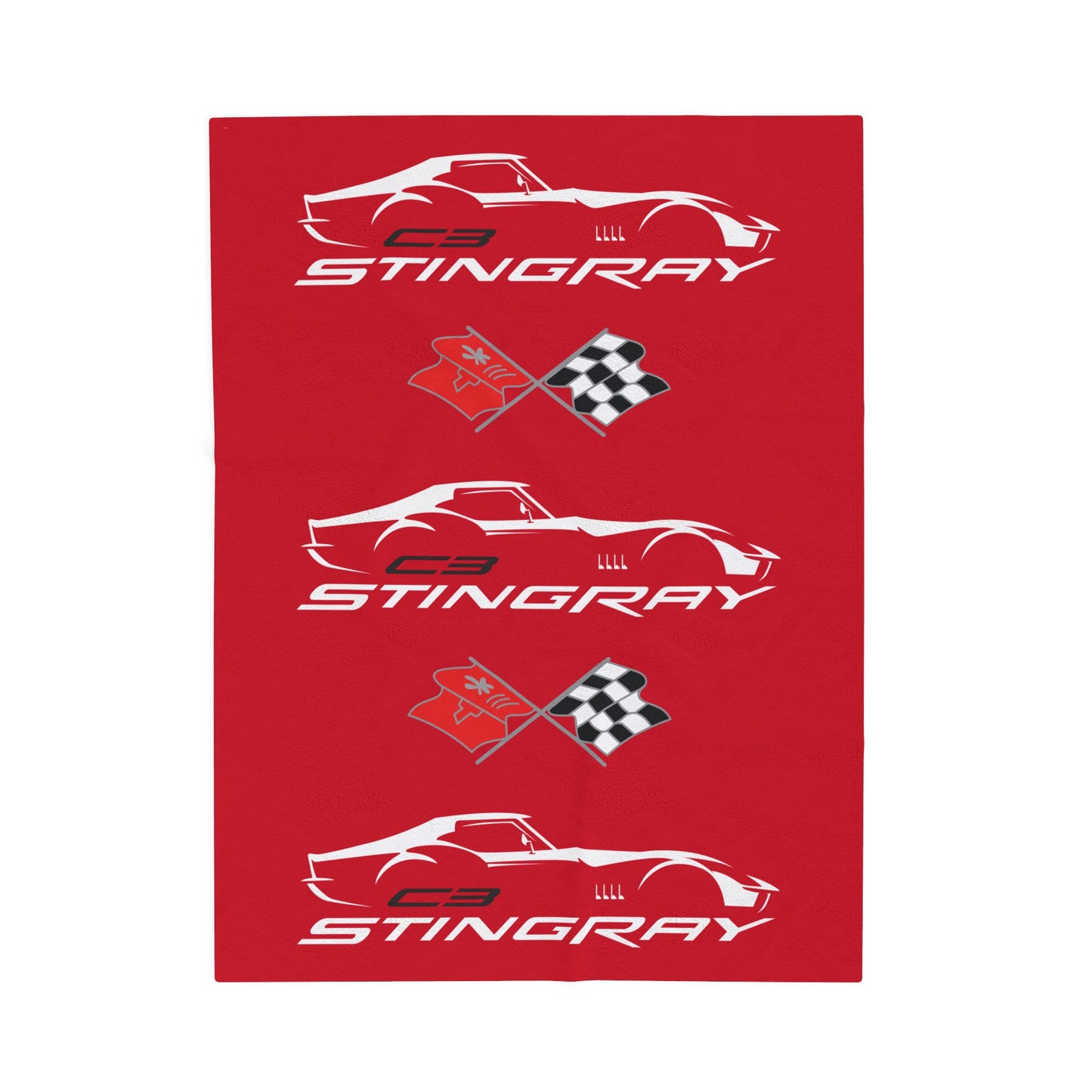 Corvette C3 Stingray Red Blanket, Stingray Corvette Gifts, Soft Blankets, Corvette Logo, Velveteen Blanket, Car Guy Gifts, Car Girl Gifts