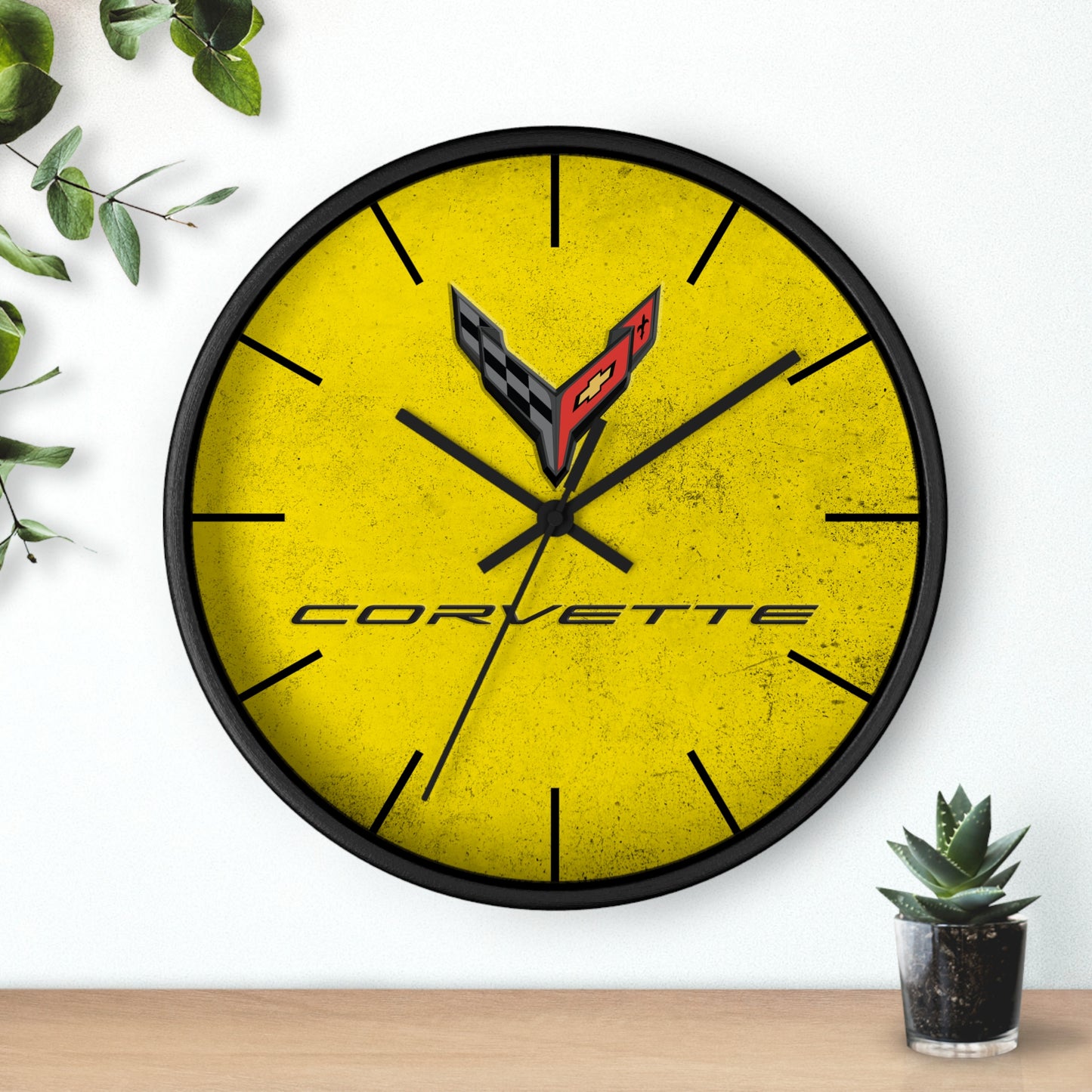 Corvette C8 Wall Clock, Racing Home Decor, Gift for Him, Man Cave Clock, Corvette Merchandise, Mancave Gift, Clocks