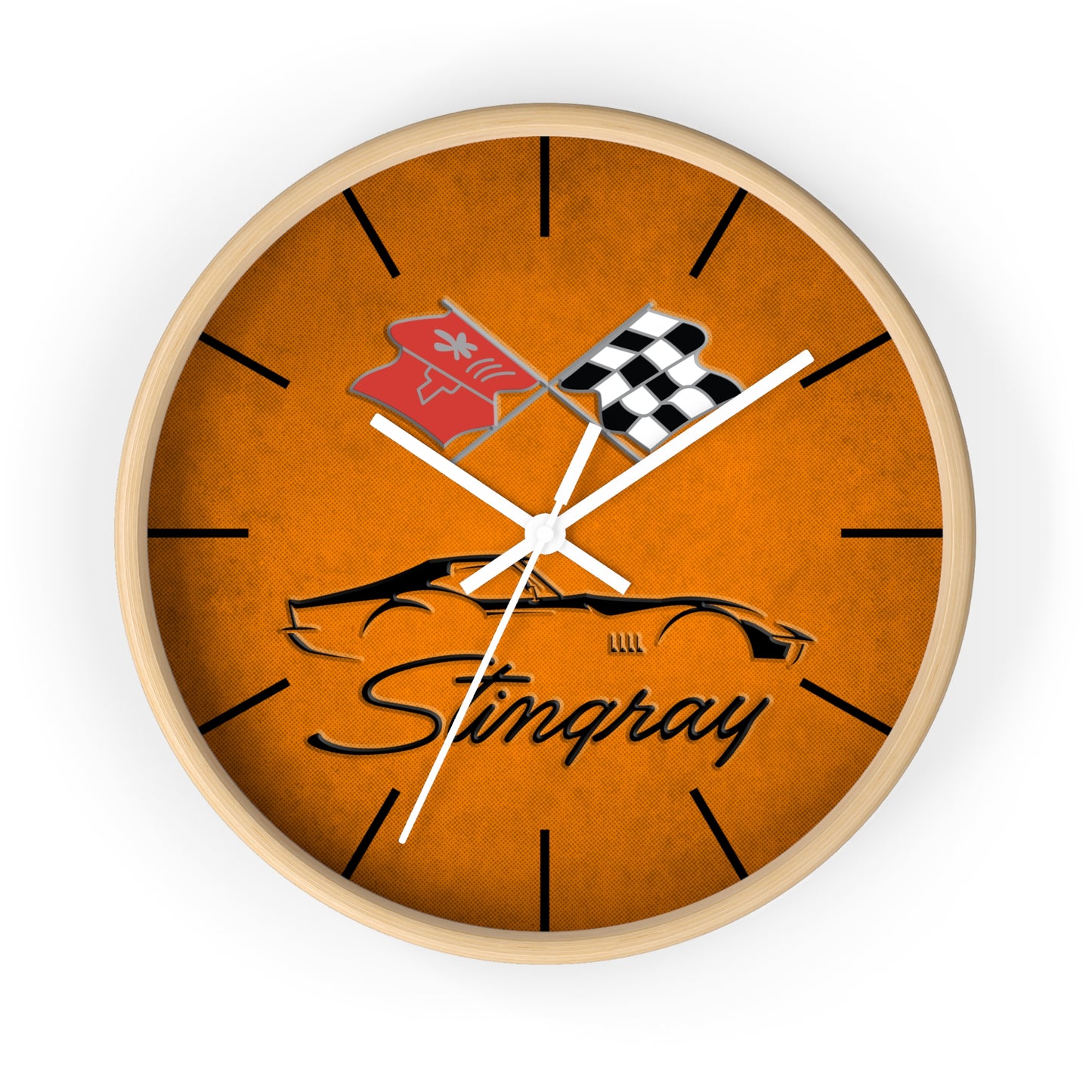Corvette C3 Stingray Illustrated Wall Clock, Racing Home Decor, Gift for Him, Man Cave Clock, Corvette Merchandise, Mancave Gift, Clocks