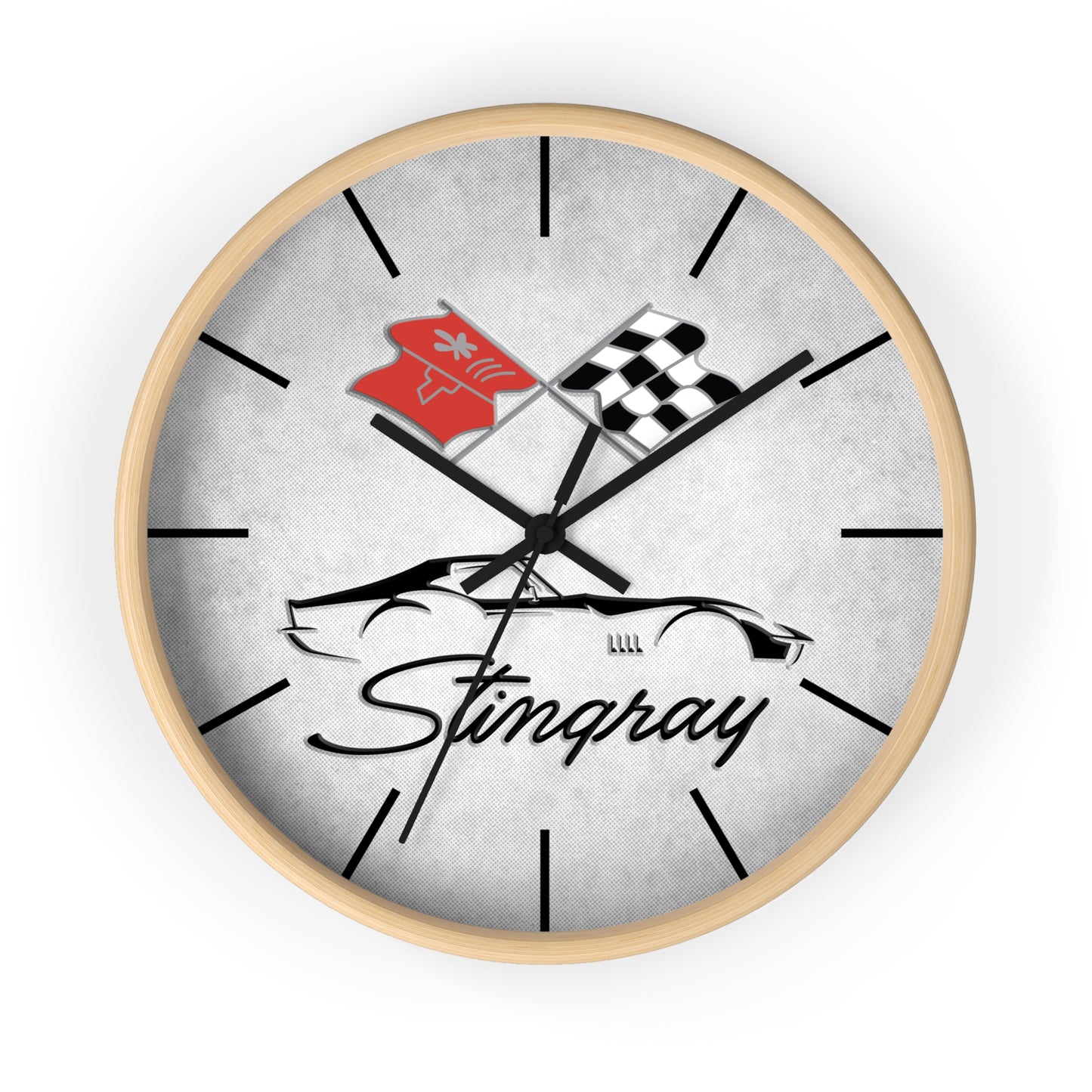 Corvette C3 Stingray Illustrated Wall Clock, Racing Home Decor, Gift for Him, Man Cave Clock, Corvette Merchandise, Mancave Gift, Clocks