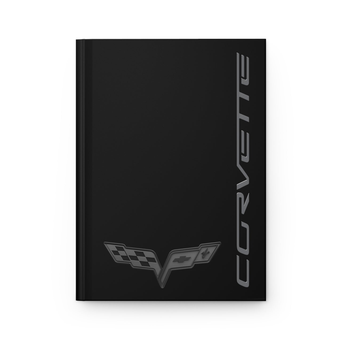 Corvette C6 Blackout Emblem Hardcover Journal, Writing Notebook, Lined Pages, Daily Journal, Motivational Diary, Notepad, C6 Logo