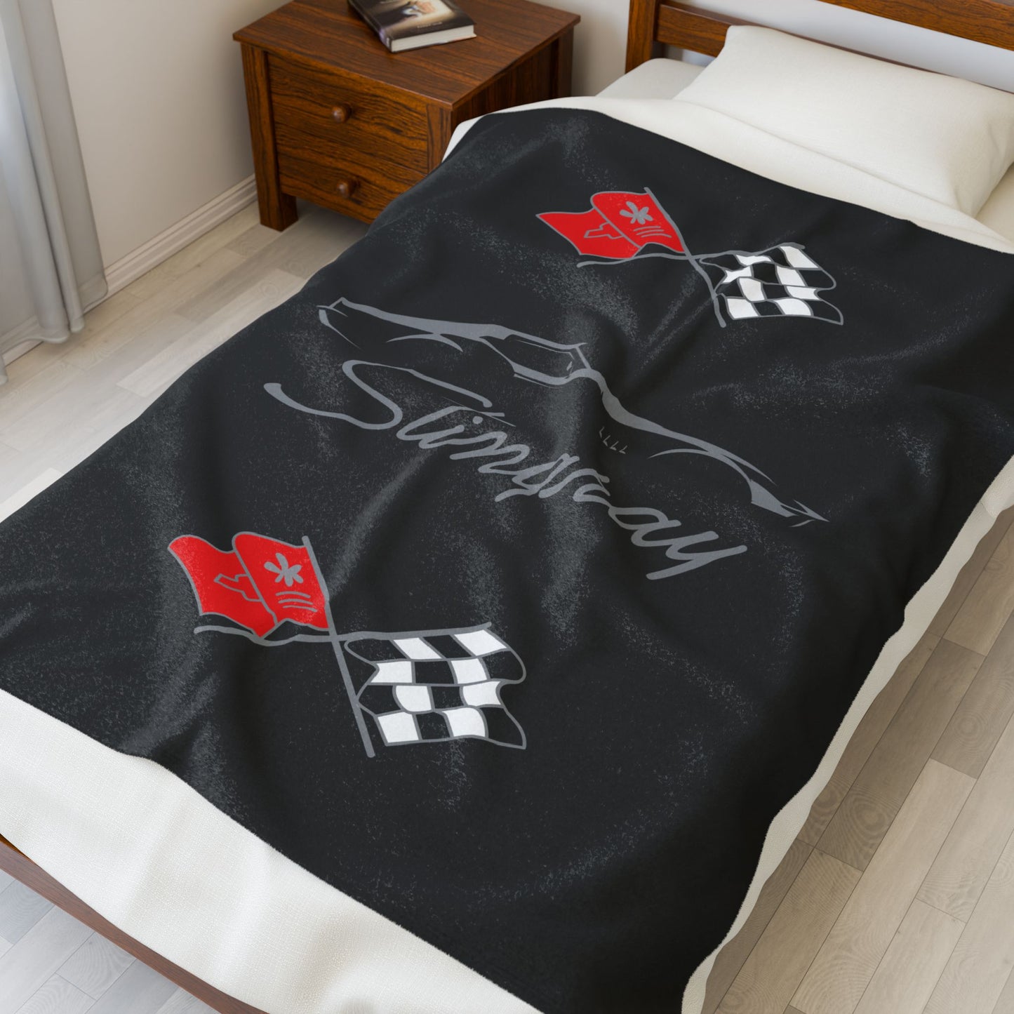 Corvette C3 Stingray Custom Illustrated Blanket, Soft Blankets, Corvette Logo, Velveteen Blanket, Car Guy Gifts, Car Girl Gifts