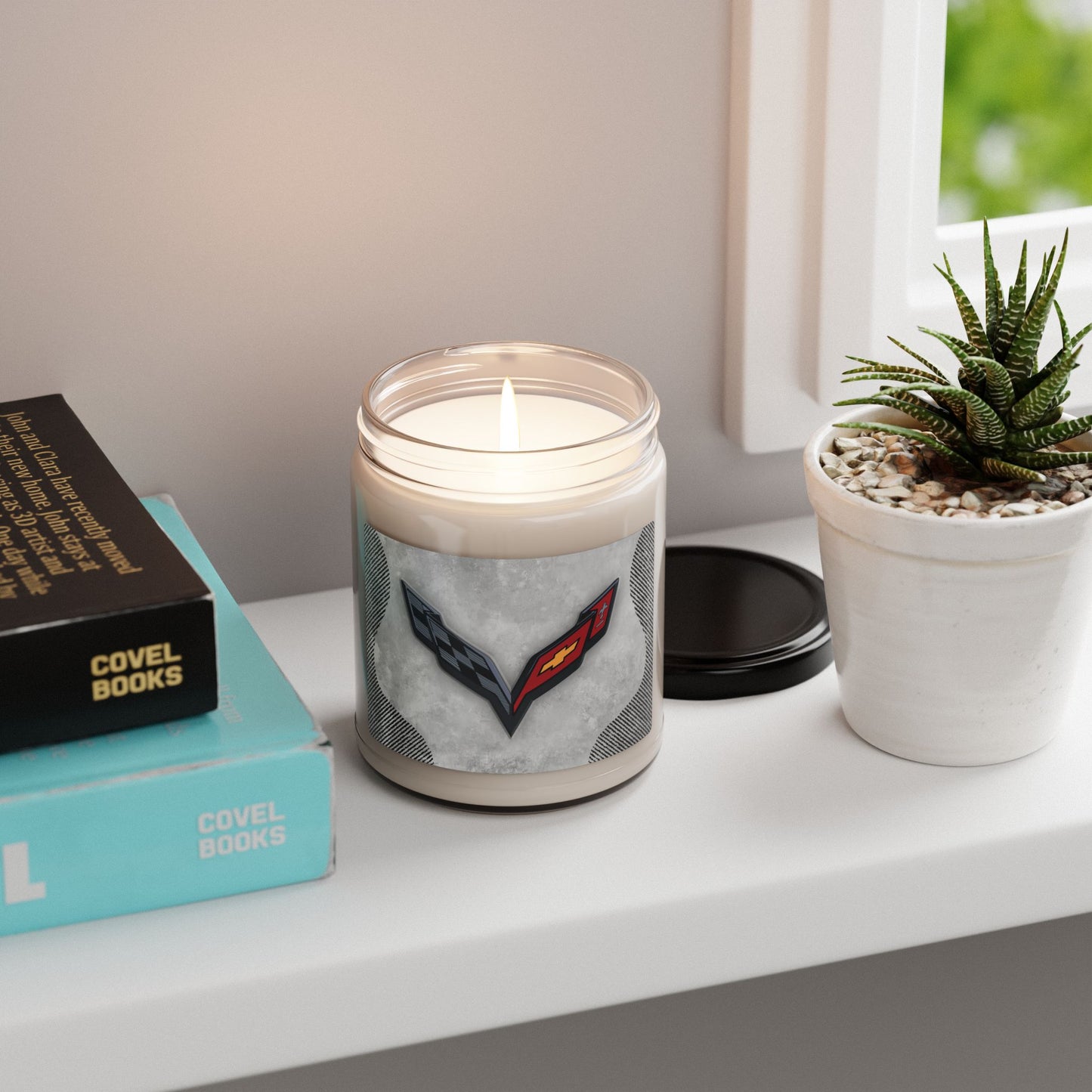 Corvette C7 Logo Scented Soy Candle, 10 Options for Scent, Home Décor, Gifts for Him, Man Cave Candles, Gifts for Car Girls, Corvette Swag