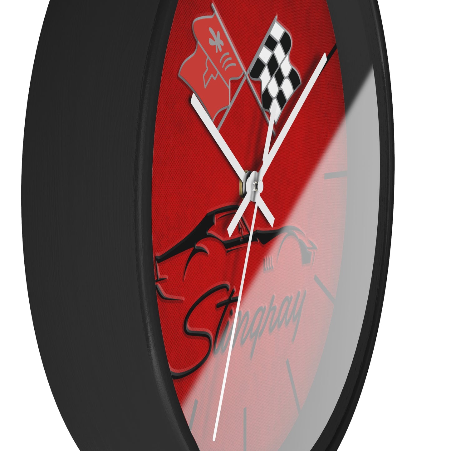 Corvette C3 Stingray Illustrated Wall Clock, Racing Home Decor, Gift for Him, Man Cave Clock, Corvette Merchandise, Mancave Gift, Clocks