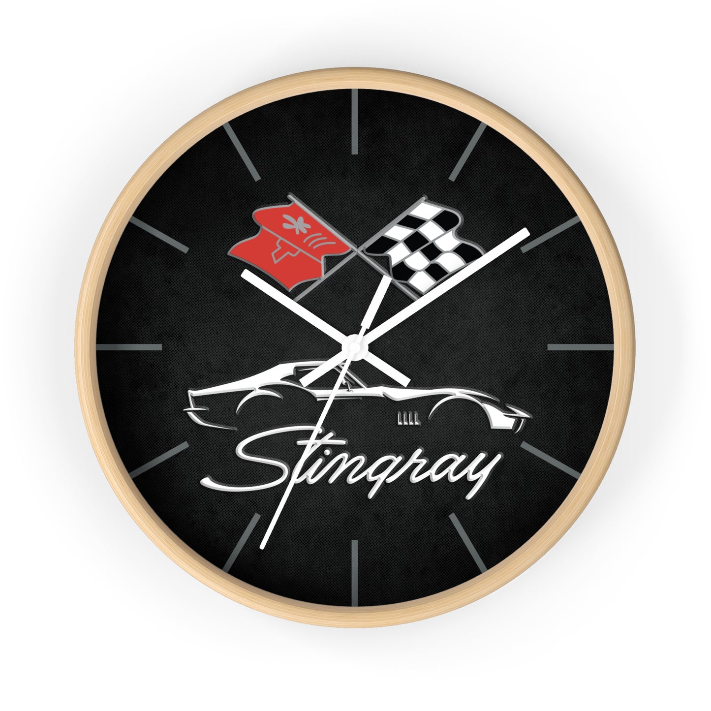 C3 Stingray Illustrated Wall Clock, Racing Home Decor, Gift for Him, Man Cave Clock, Corvette Merchandise, Mancave Gift, Clocks