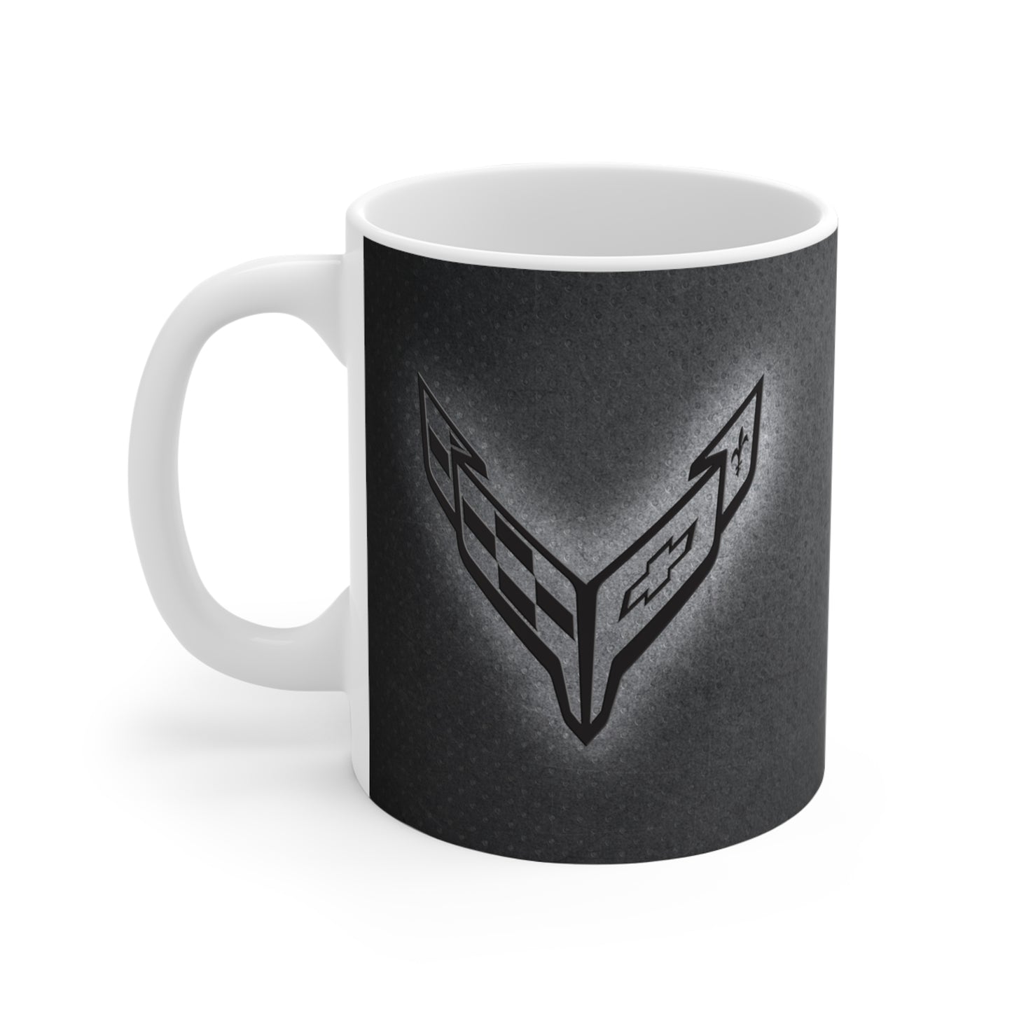 Corvette Coffee Mug - Corvette Ceramic Mug - 11oz. Coffee Mug - Chevy Corvette Mug - Microwave-Safe - Gift for Car Enthusiasts - C8 Logo