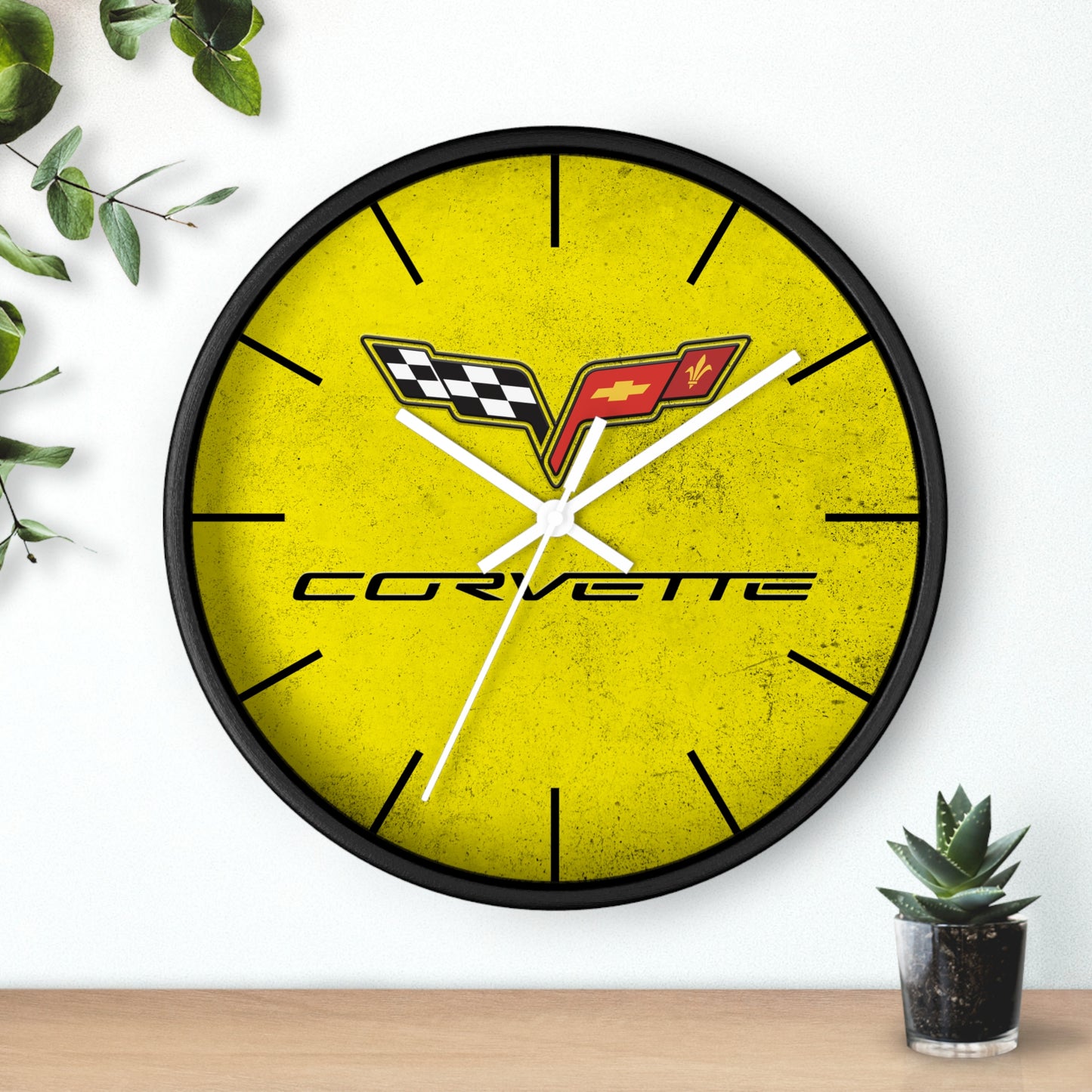 Corvette C6 Wall Clock, Racing Home Decor, Gift for Him, Man Cave Clock, Corvette Merchandise, Mancave Gift, Clocks