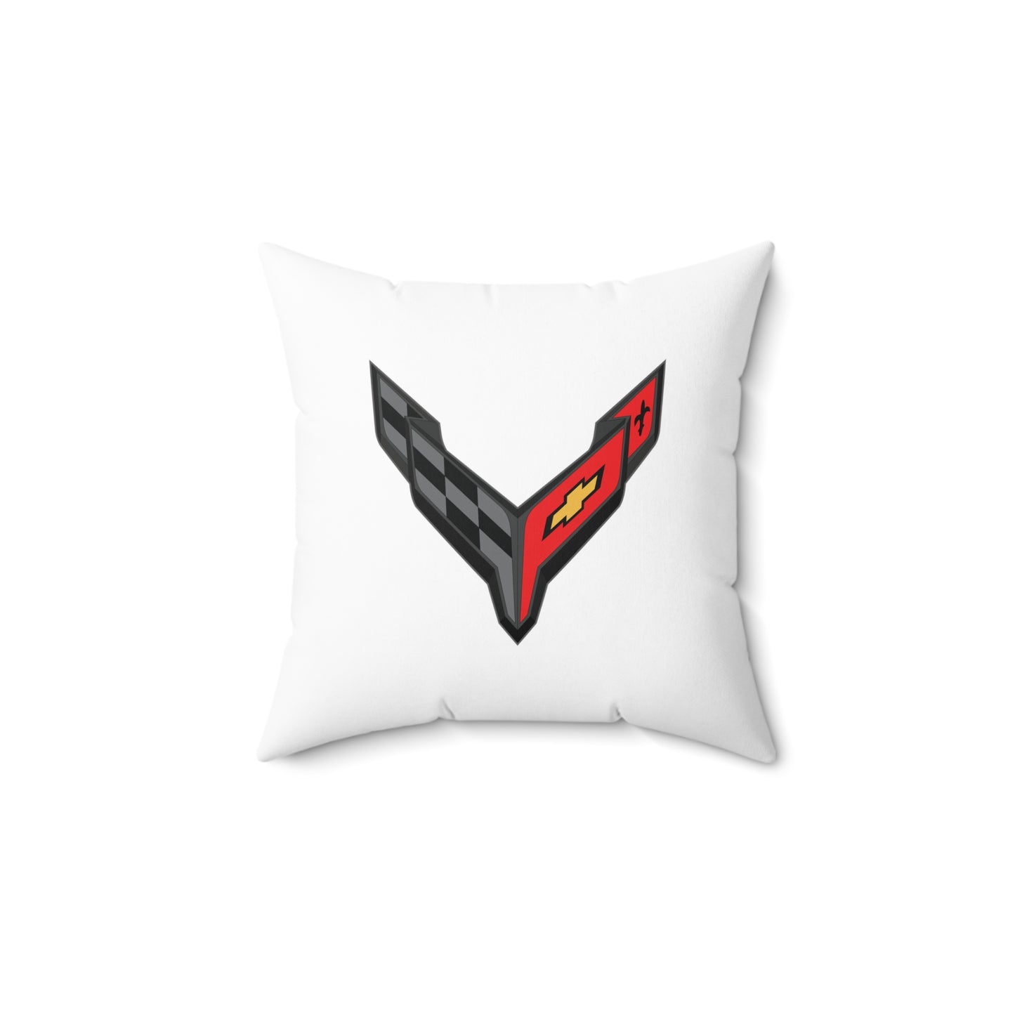 Corvette C8 Throw Pillow, Home Accessories , Mancave Decor, Man Cave, Square Pillow, Polyester, Couch and Bedding, C8 Logo, C8 Emblem