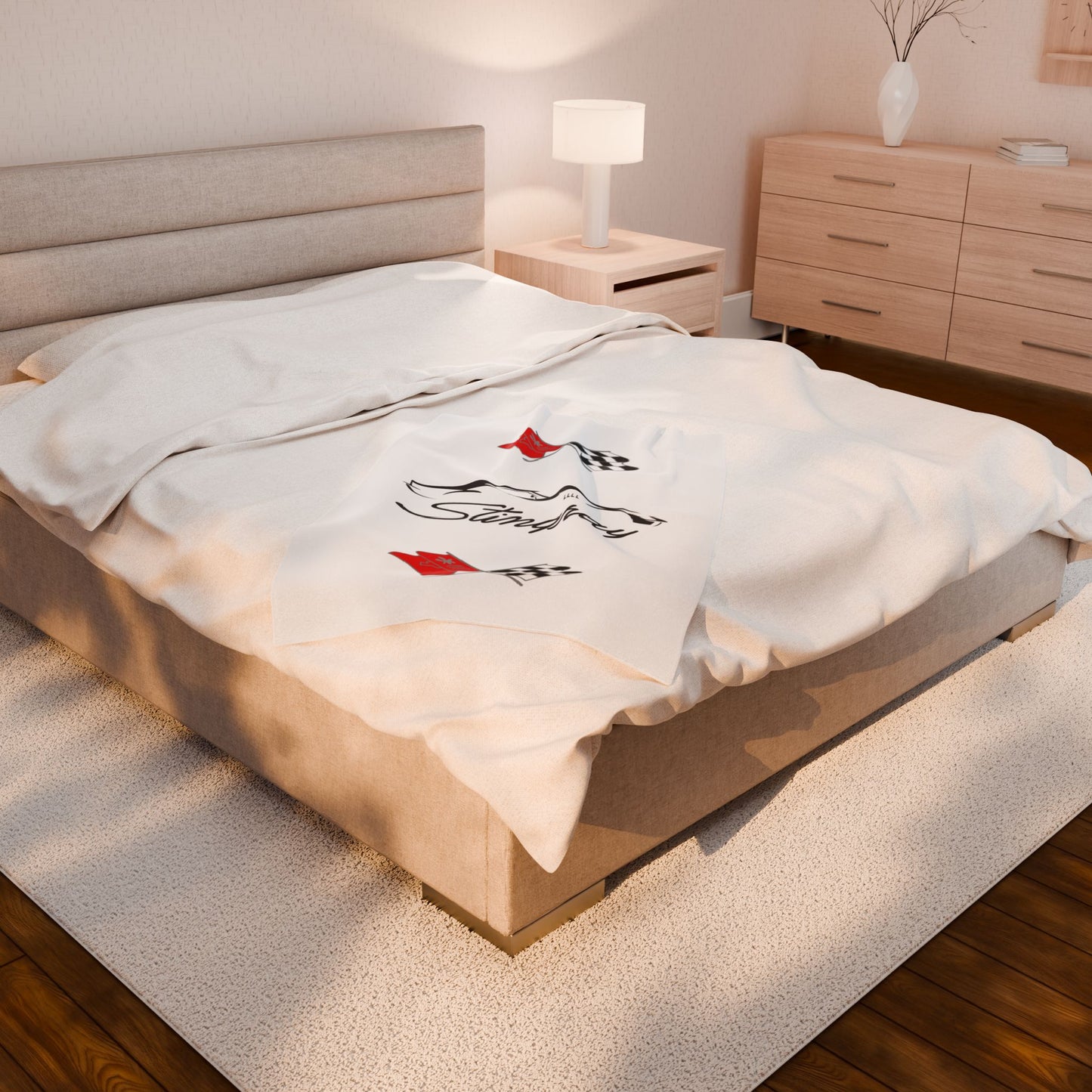 Corvette C3 Stingray Custom Illustrated Blanket, Soft Blankets, Corvette Logo, Velveteen Blanket, Car Guy Gifts, Car Girl Gifts