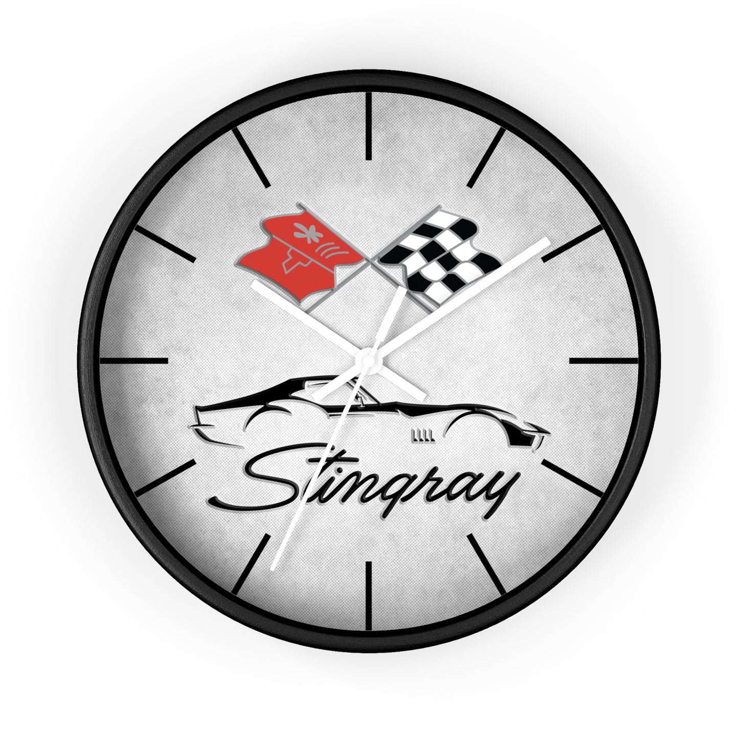 Corvette C3 Stingray Illustrated Wall Clock, Racing Home Decor, Gift for Him, Man Cave Clock, Corvette Merchandise, Mancave Gift, Clocks