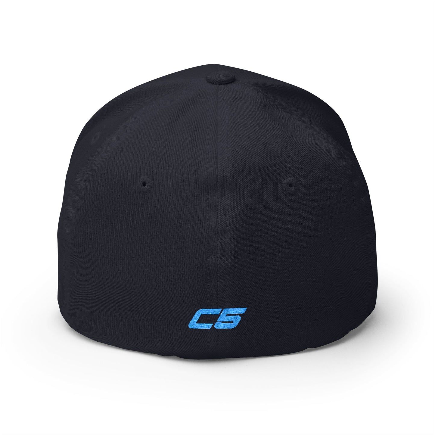 Corvette C5 Blue Logo Baseball Cap, Flexfit Hat, Stretchy Band, Black Hat, Corvette Gear, Embroidery