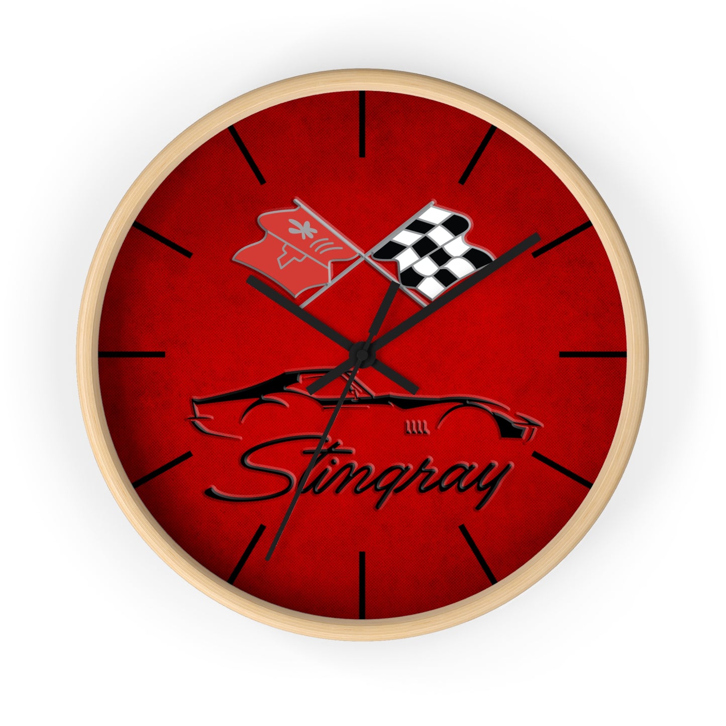 Corvette C3 Stingray Illustrated Wall Clock, Racing Home Decor, Gift for Him, Man Cave Clock, Corvette Merchandise, Mancave Gift, Clocks