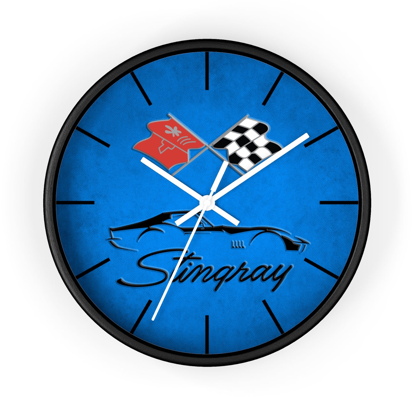 Corvette C3 Stingray Illustrated Wall Clock, Racing Home Decor, Gift for Him, Man Cave Clock, Corvette Merchandise, Mancave Gift, Clocks