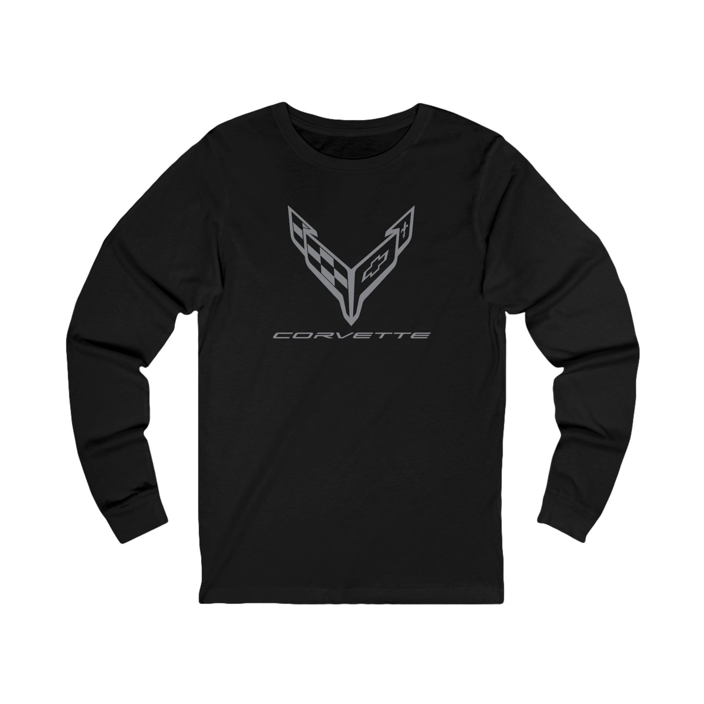 Unisex Corvette Grey C8 Long Sleeve Tee, Graphic T-Shirt, Gift for Him, Gift for Her, Bella+Canvas, Soft Shirt