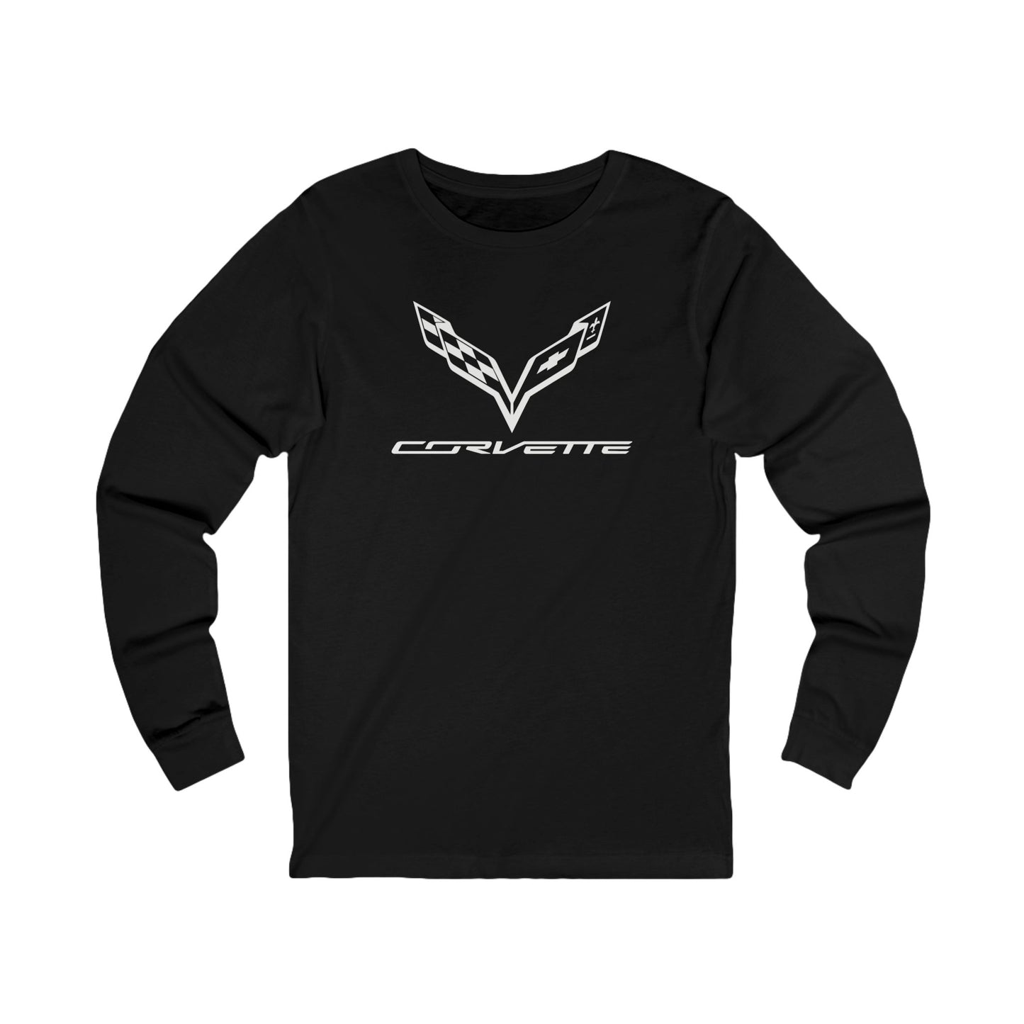 Unisex Corvette White C7 Long Sleeve Tee, Graphic T-Shirt, Gift for Him, Gift for Her, Bella+Canvas, Soft Shirt