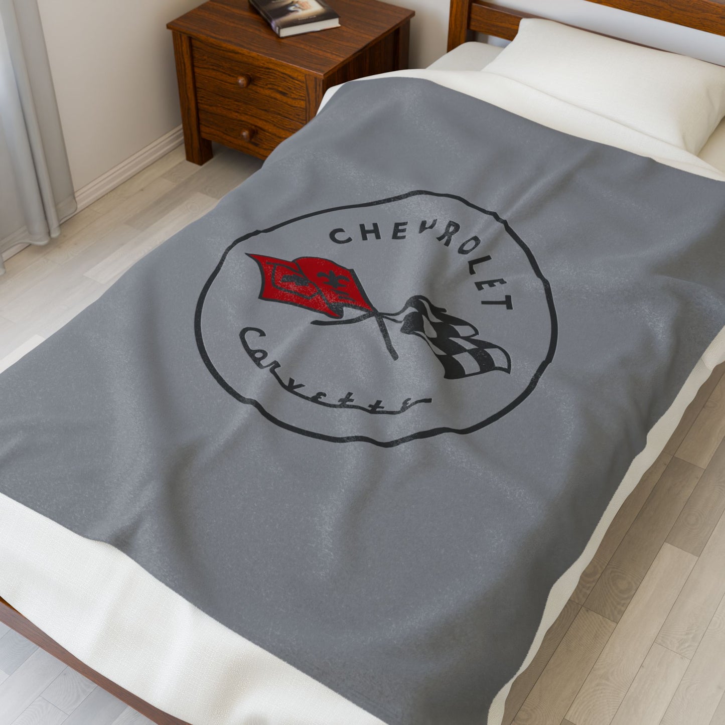 Corvette C1 Blanket, C1 Logo, Soft Blankets, Corvette Logo, Velveteen Blanket, Car Guy Gifts, Car Girl Gifts