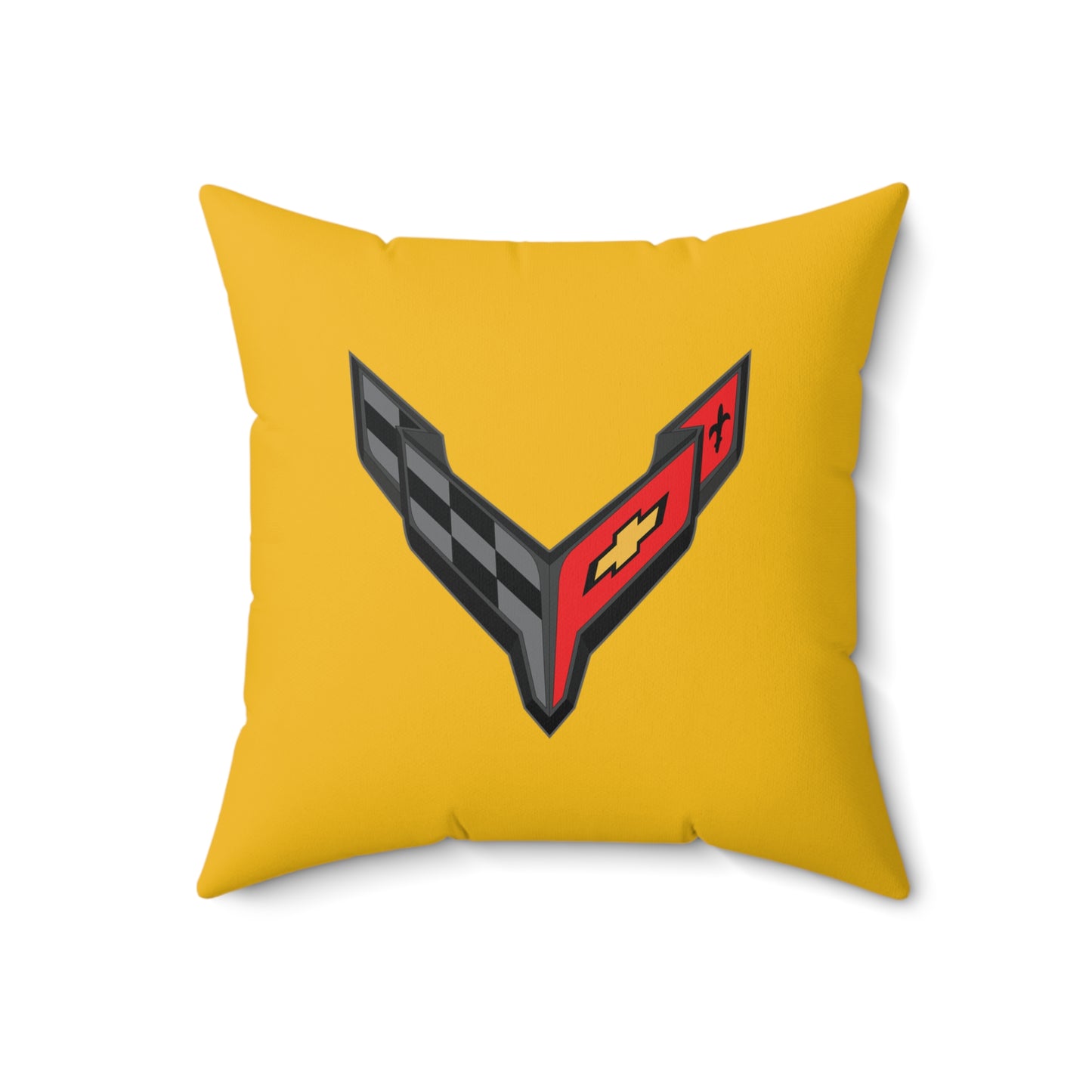 Corvette C8 Throw Pillow, Home Accessories , Mancave Decor, Man Cave, Square Pillow, Polyester, Couch and Bedding, C8 Logo, C8 Emblem