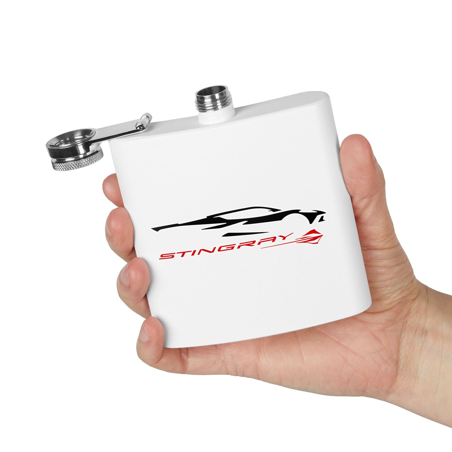 Corvette Stingray Flask, Stingray Corvette, Hip Flask, 6oz Stainless Steel, Corvette Accessories, Pocket Flask, Gift for Car Guys