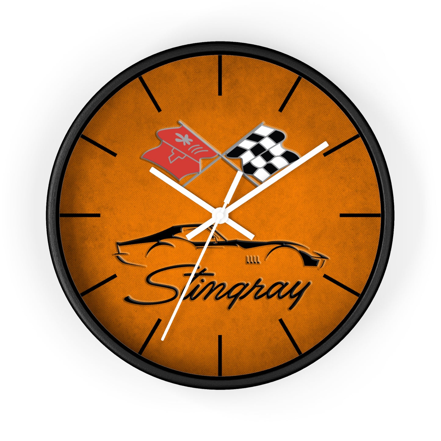 Corvette C3 Stingray Illustrated Wall Clock, Racing Home Decor, Gift for Him, Man Cave Clock, Corvette Merchandise, Mancave Gift, Clocks