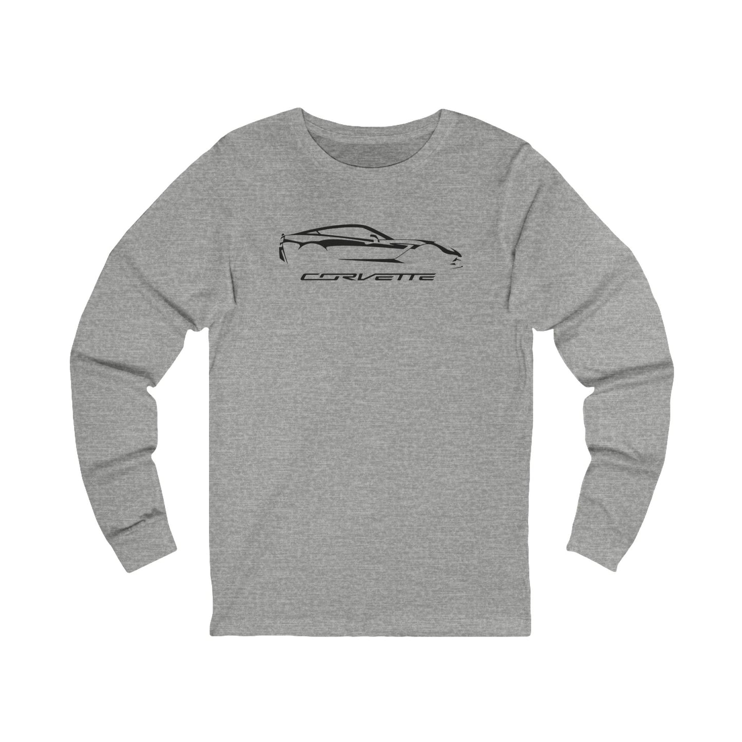 Unisex Corvette C7 Sihouette Long Sleeve Tee, Graphic T-Shirt, Gift for Him, Gift for Her, Bella+Canvas, Soft Shirt