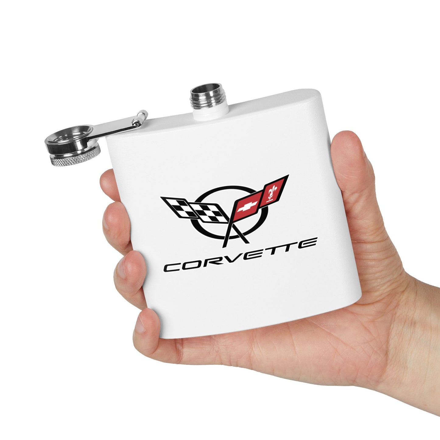 Corvette Flask, C5 Corvette Gifts, Car Enthusiast Hip Flask, 6oz Stainless Steel, Corvette Accessories, Pocket Flask, Gift for Car Guys