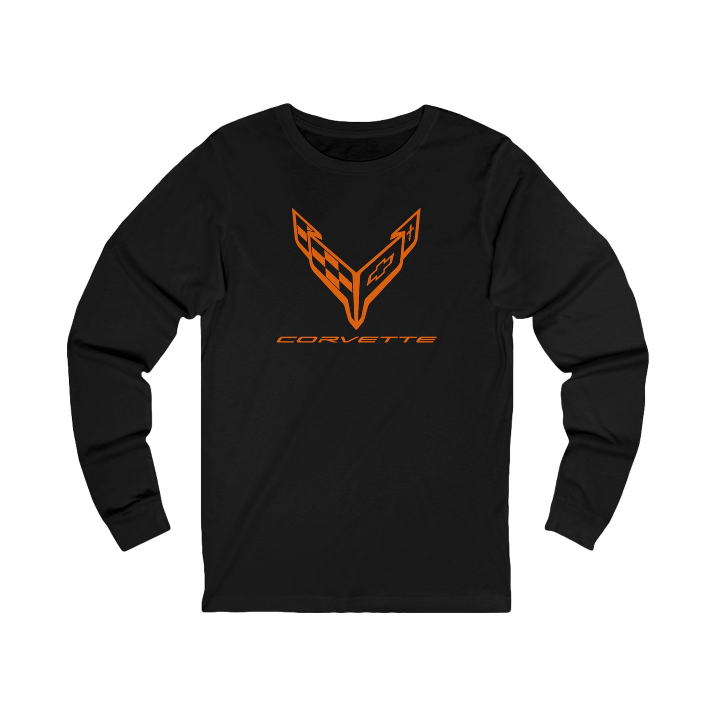 Unisex Corvette Orange C8 Long Sleeve Tee, Graphic T-Shirt, Gift for Him, Gift for Her, Bella+Canvas, Soft Shirt