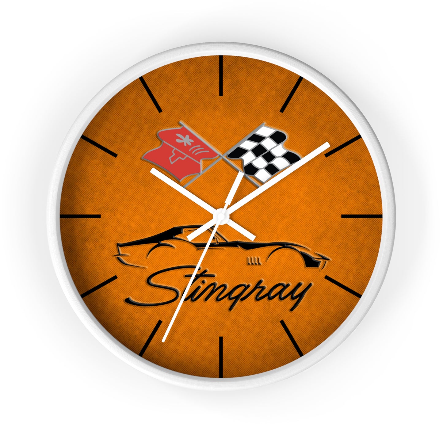 Corvette C3 Stingray Illustrated Wall Clock, Racing Home Decor, Gift for Him, Man Cave Clock, Corvette Merchandise, Mancave Gift, Clocks