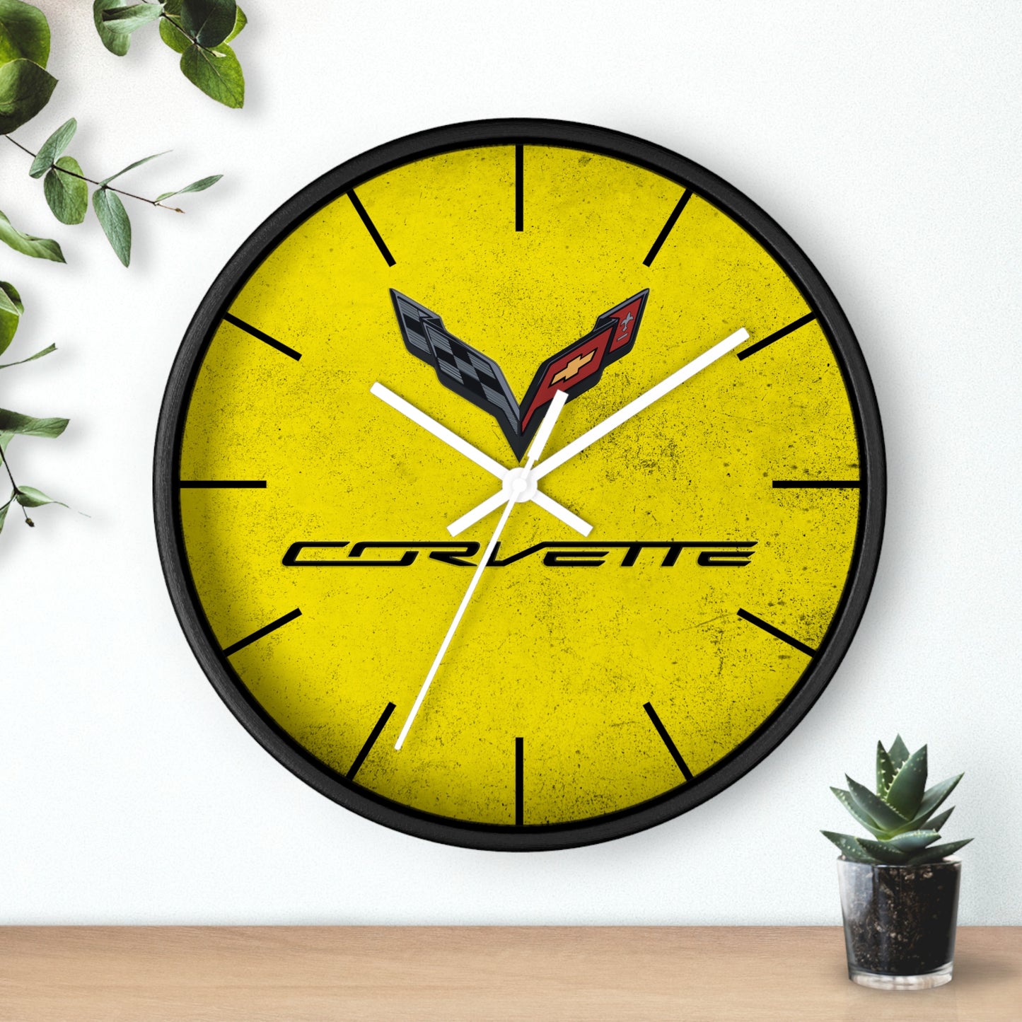 Corvette C7 Wall Clock, Racing Home Decor, Gift for Him, Man Cave Clock, Corvette Merchandise, Mancave Gift, Clocks