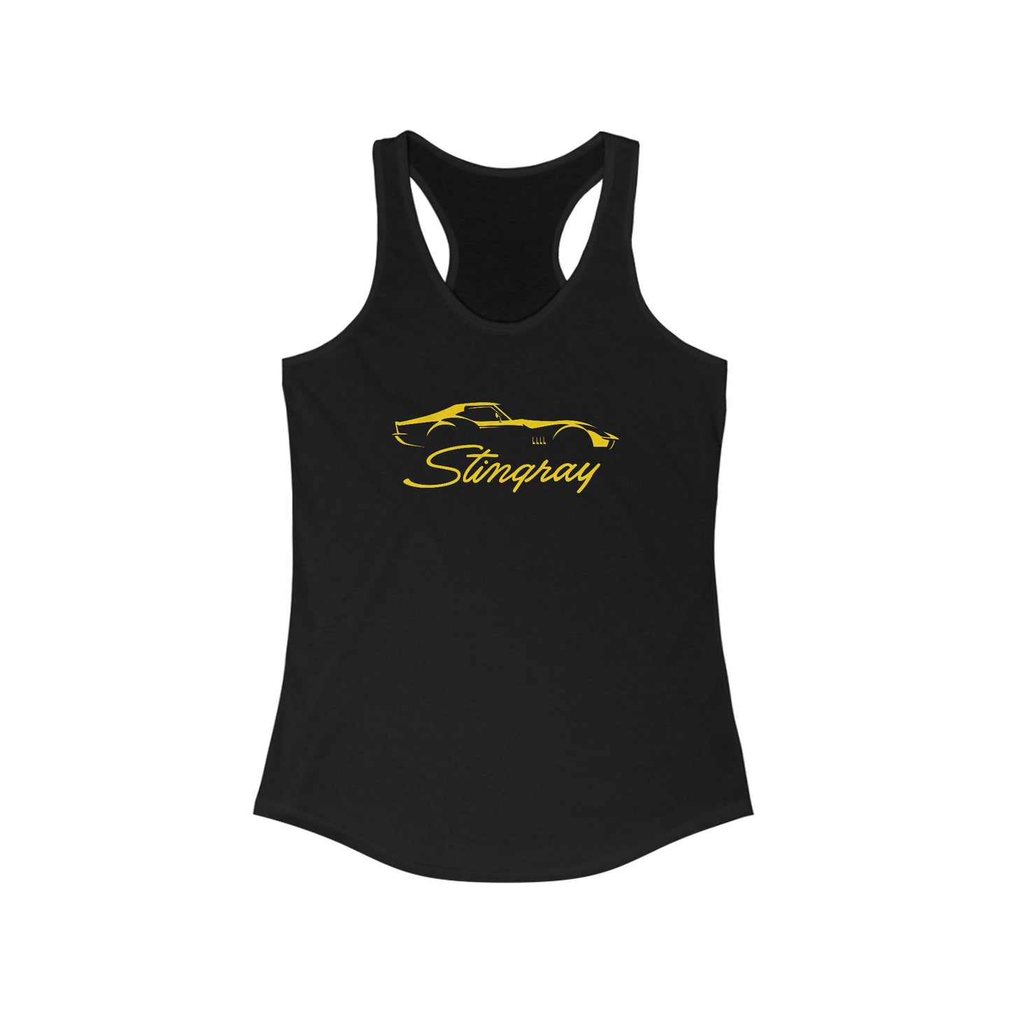 Corvette C3 Stingray Women's Racerback Tank Top, Gifts for Car Girls, Summer Top, Fitness Tank, Raceday Gear, Black Corvette Shirt